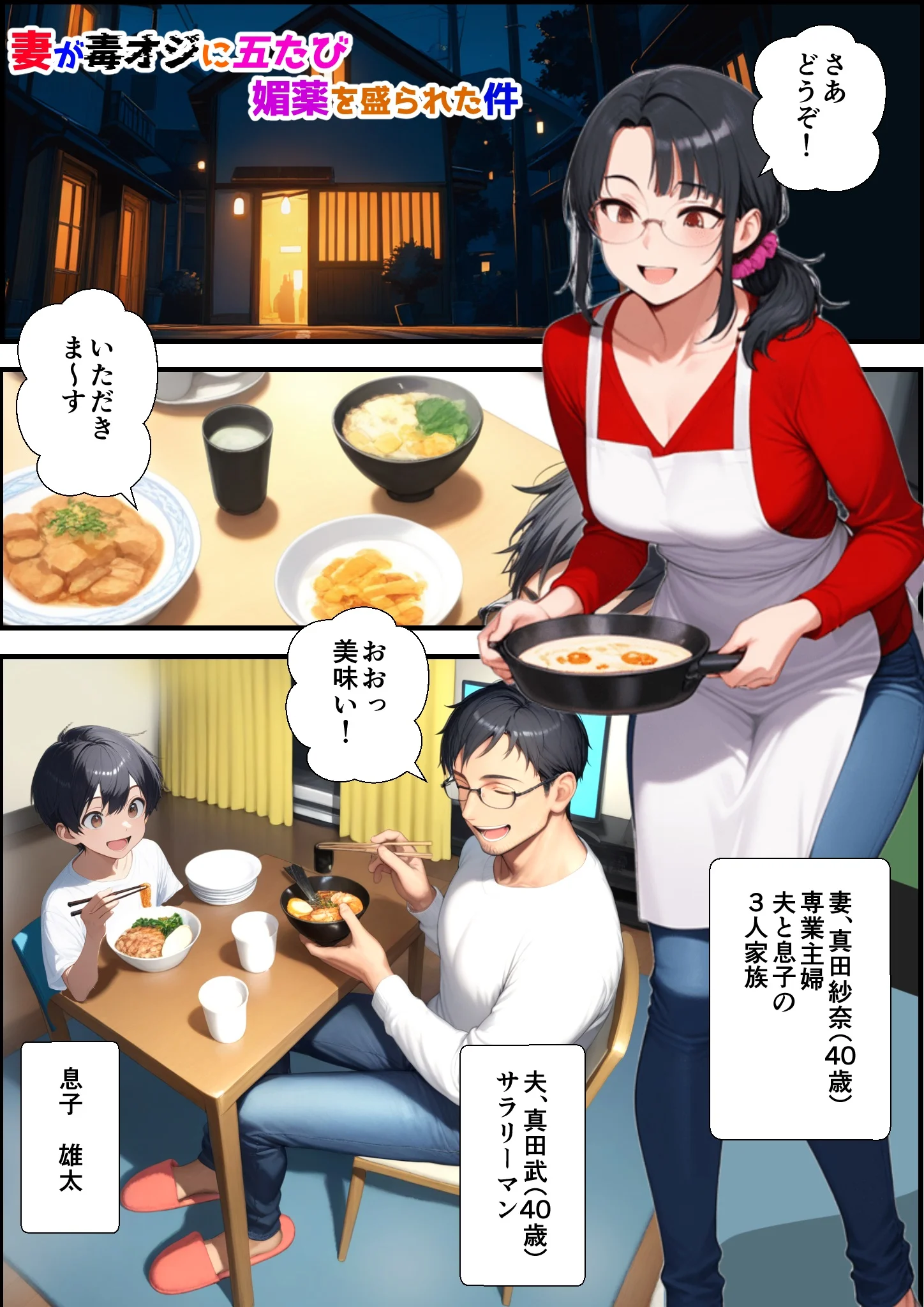 妻が毒オジに五たび媚薬を盛られた件〜夫婦の営み編 人妻・主婦・めがね・寝取り・寝取られ・NTR サンプル3ページ目（鮫島猛）