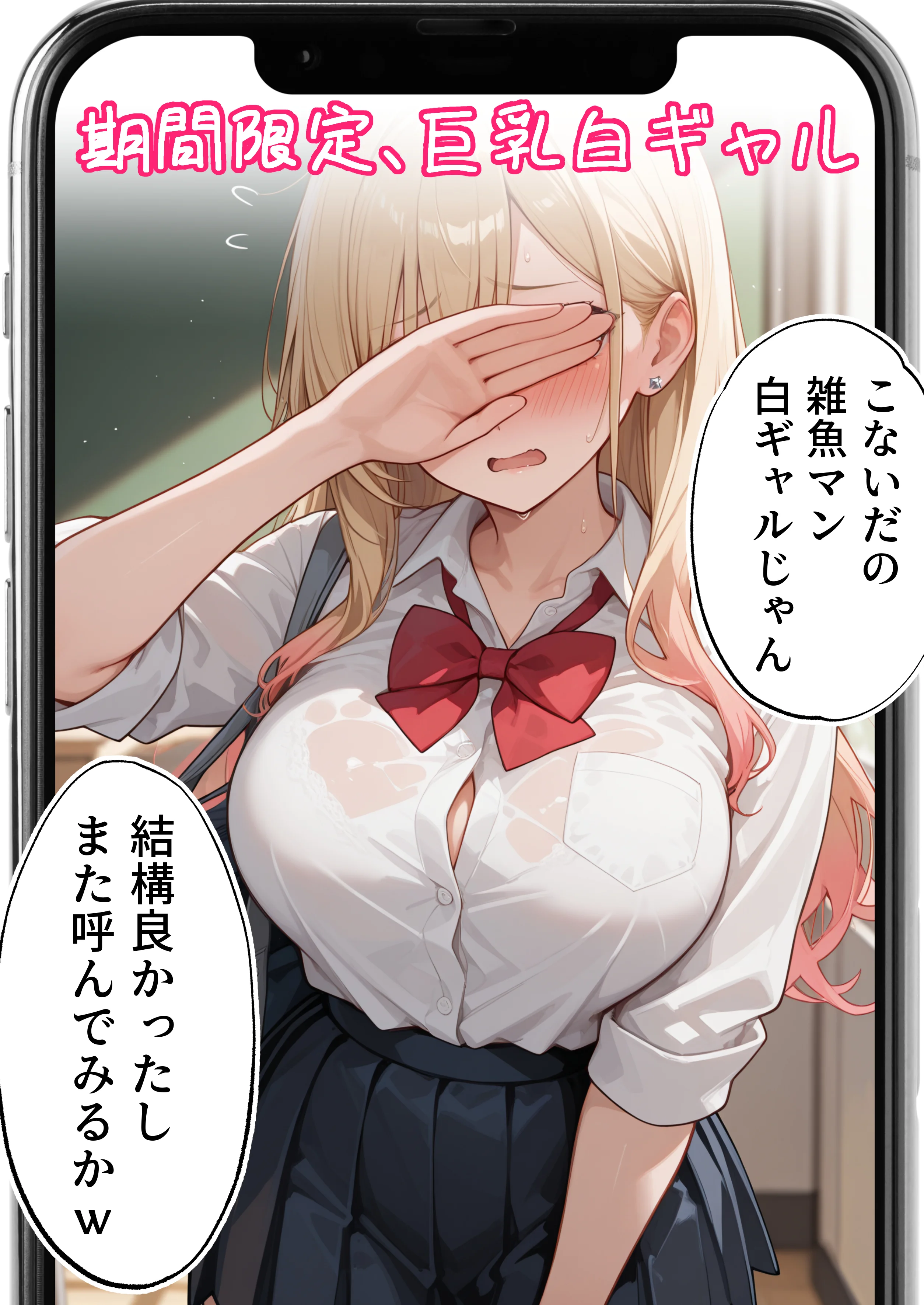 【続編:白ギャルJK2】ラブドール頼んだら、白ギャルJKが来た ギャル・巨乳・中出し サンプル3ページ目（AOI-COMICS）