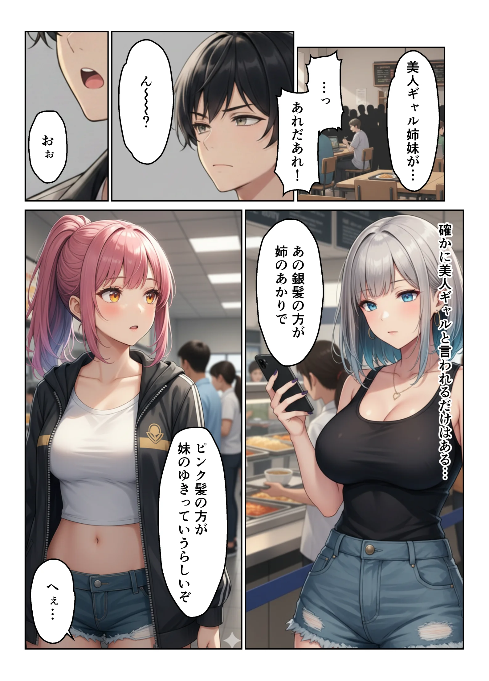 ギャル姉妹丼！  姉の相談にのったら妹まで付いてきてハーレム ギャル 巨乳 中出し サンプル6ページ目（ヌキっぱなし）