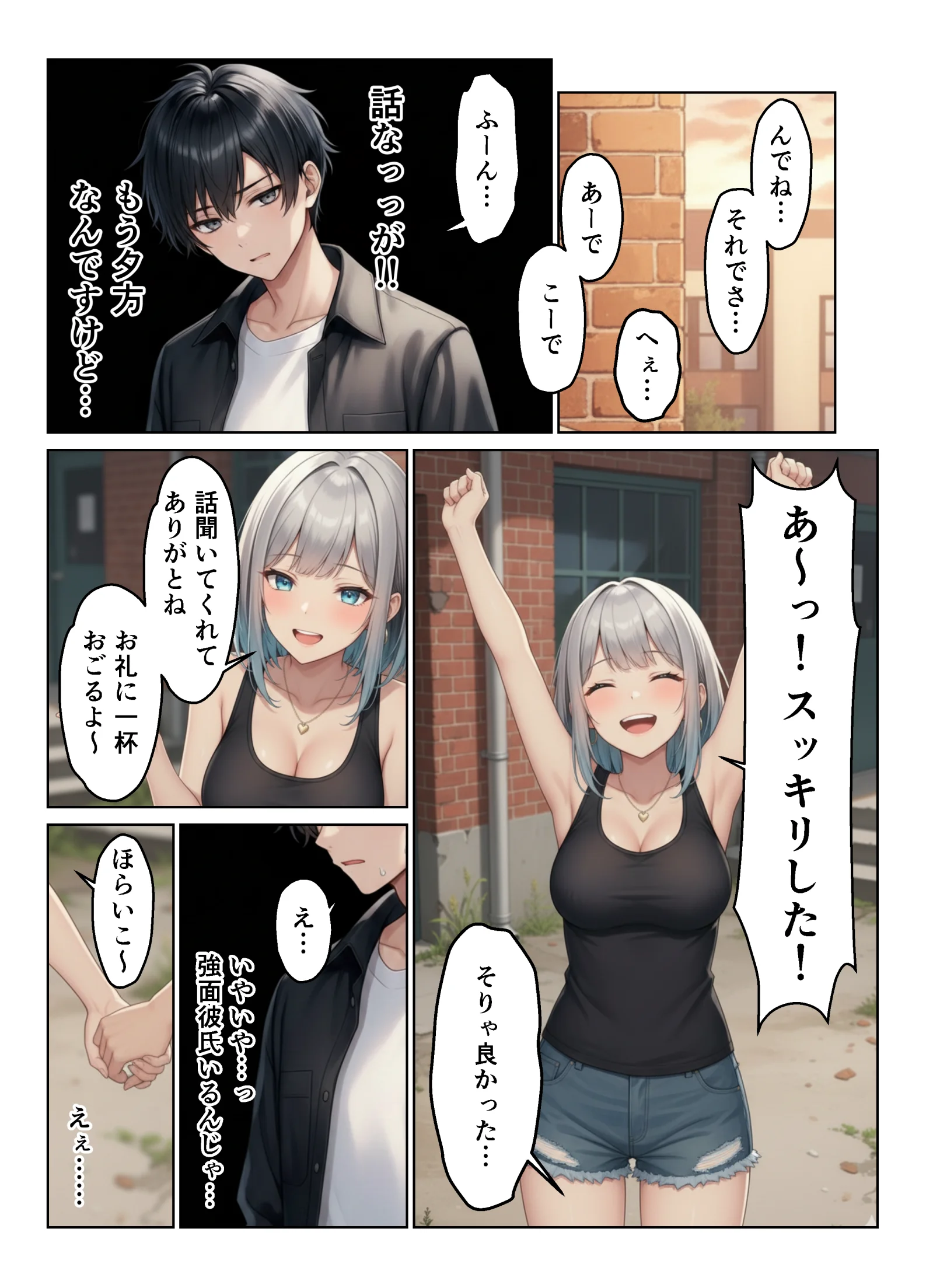ギャル姉妹丼！  姉の相談にのったら妹まで付いてきてハーレム ギャル 巨乳 中出し サンプル10ページ目（ヌキっぱなし）