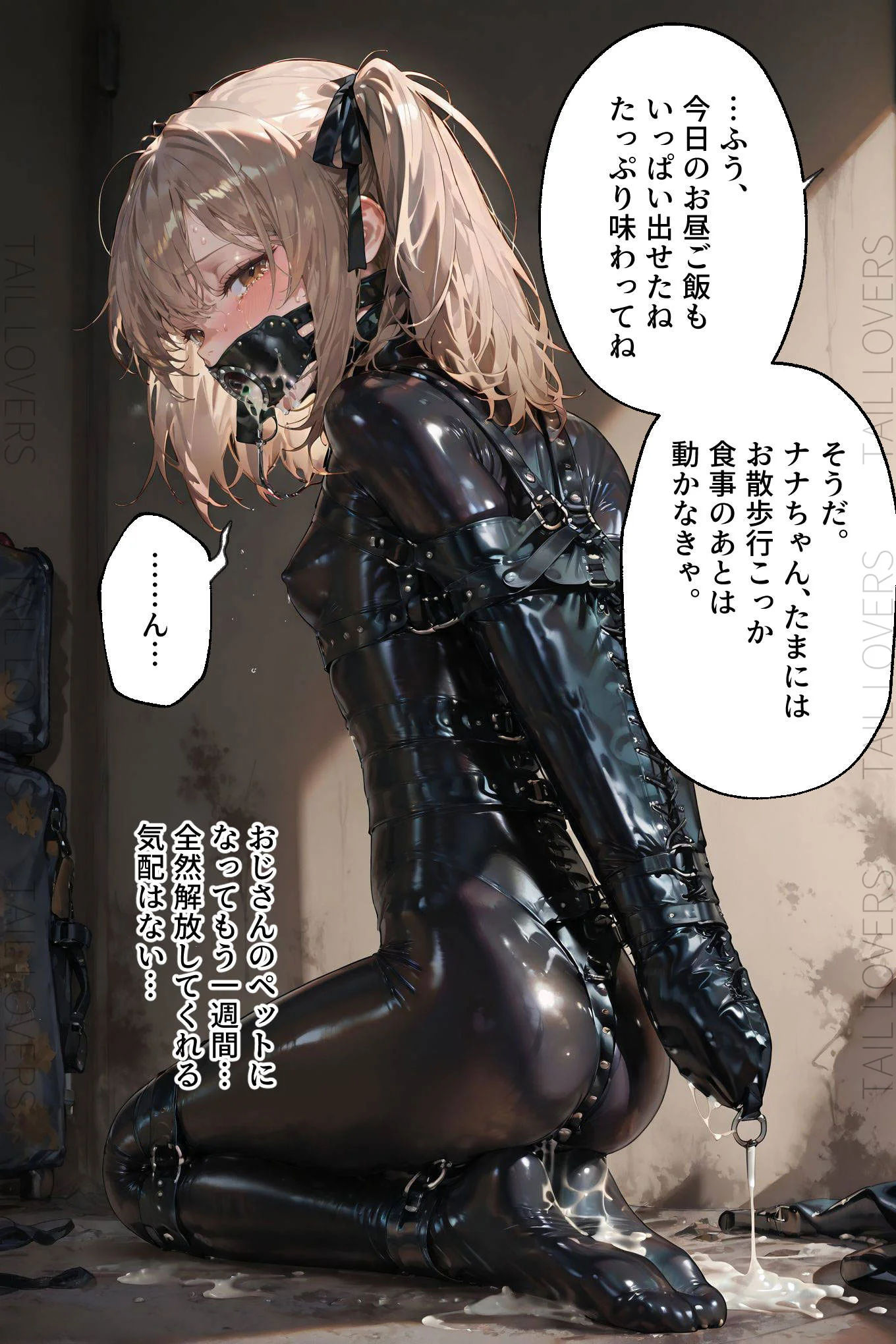 ドMラバースーツ女子の飼い方2｜遠隔バイブ散歩＆屋外排泄編 拘束・辱め・ボンテージ サンプル2ページ目（TAIL LOVERS）