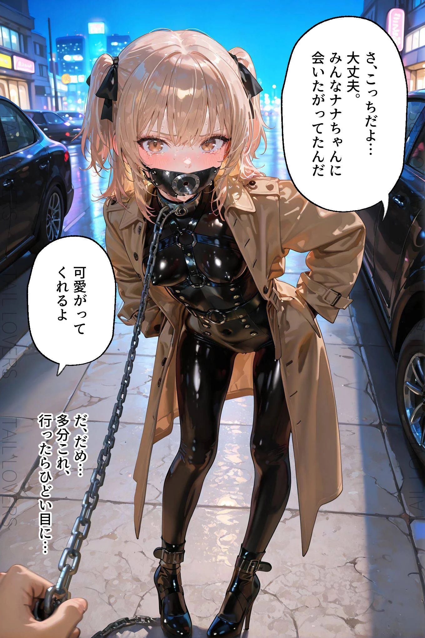 ドMラバースーツ女子の飼い方2｜遠隔バイブ散歩＆屋外排泄編 拘束・辱め・ボンテージ サンプル11ページ目（TAIL LOVERS）