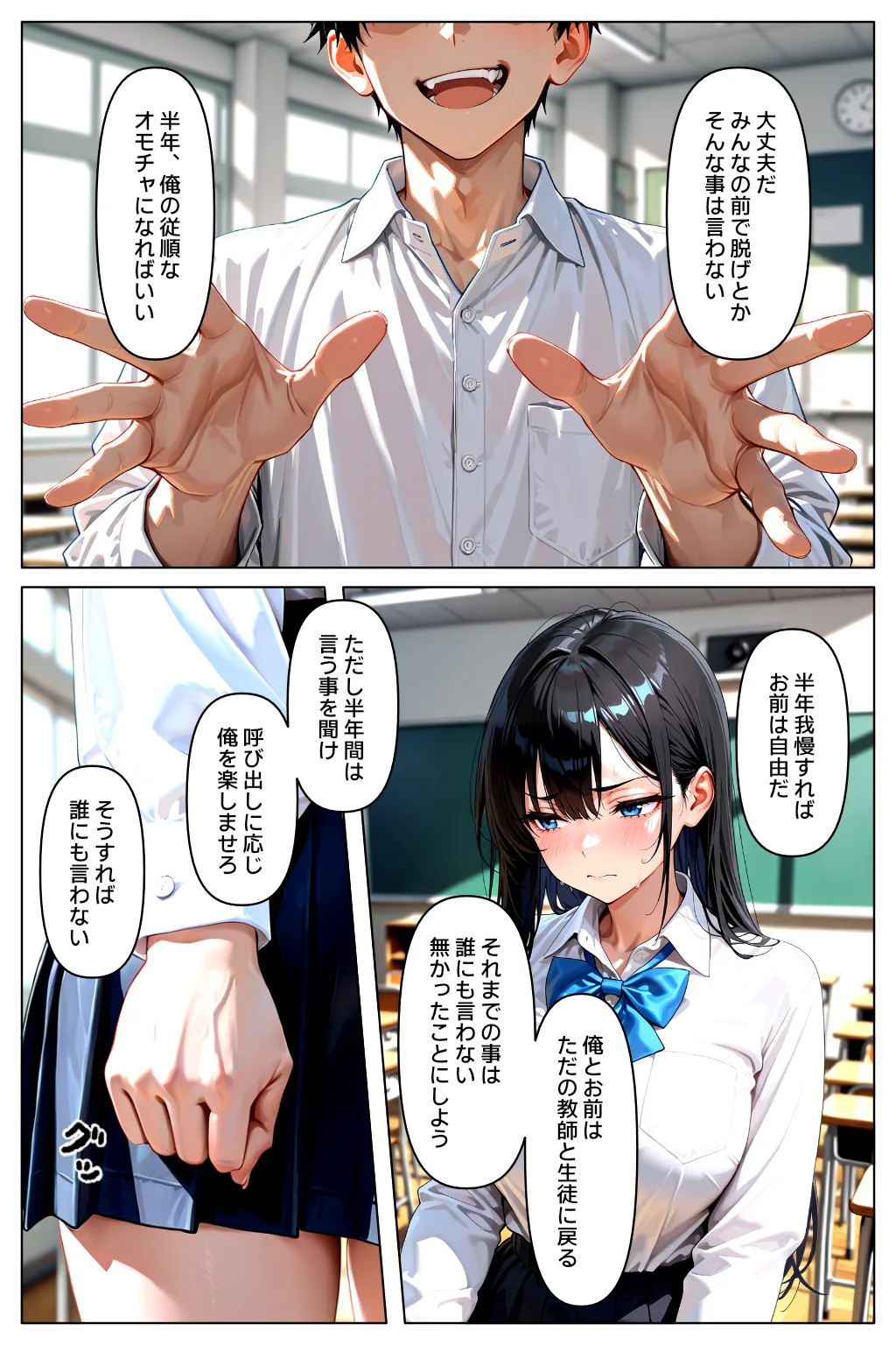 裏アカがバレて絶望する教え子を脅迫し、俺の性奴●にする話 制服・学園もの・中出し サンプル26ページ目（欲望の花園）