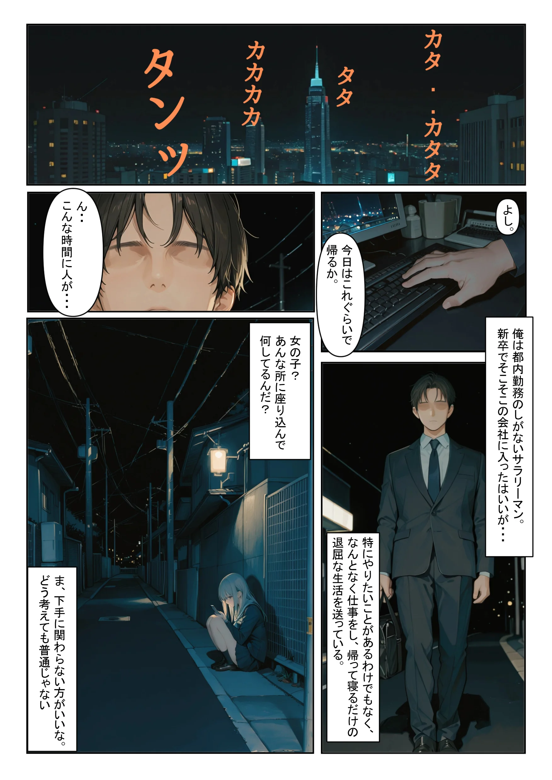 家出少女を拾ったら フェラ・ラブコメ・中出し サンプル1ページ目(かまあげ館)