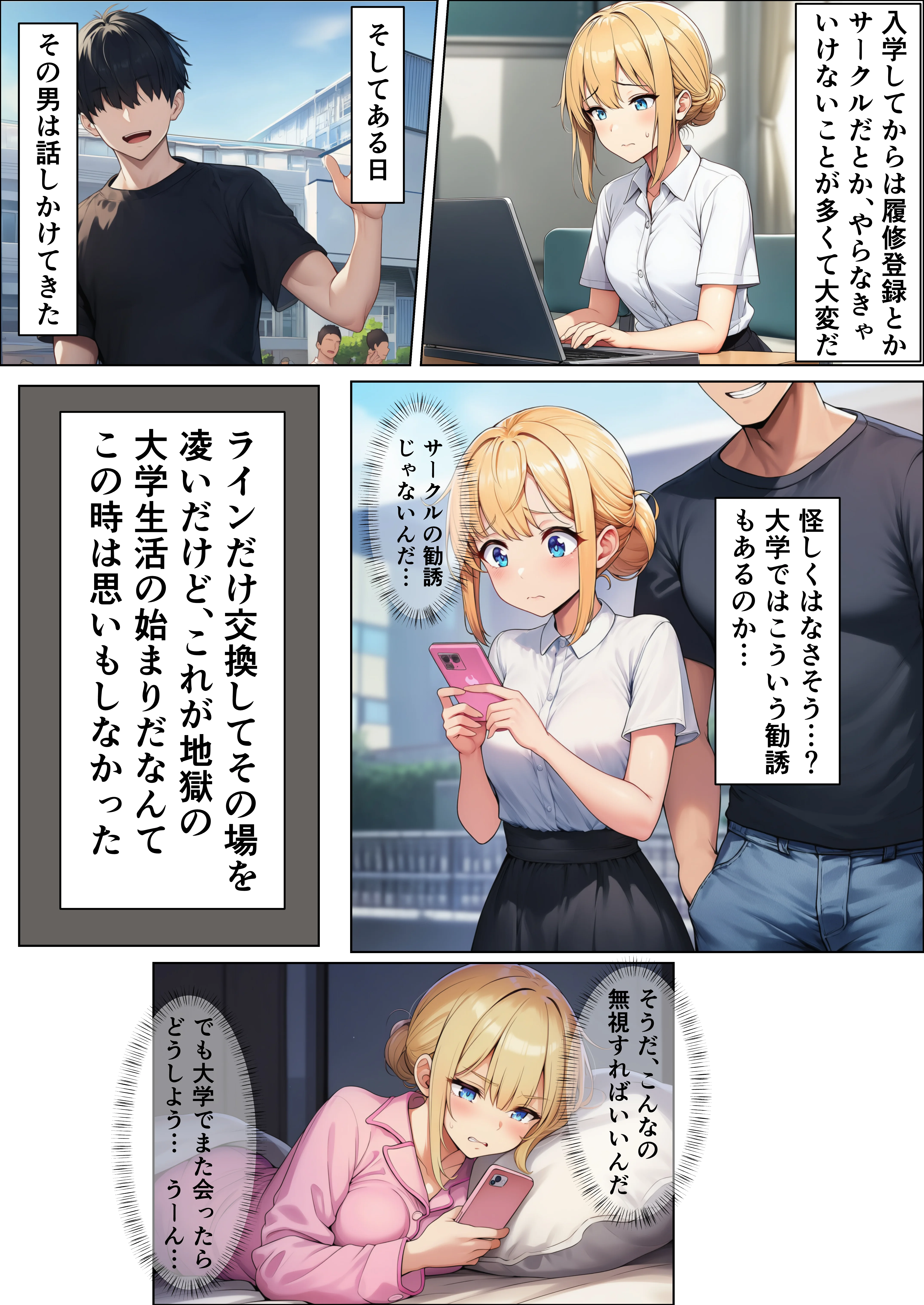 初めての勧誘で人生が変わっちゃった女の子の話  ご主人様との出会い編 辱め・羞恥・野外・露出 サンプル2ページ目（目茶ねむる）