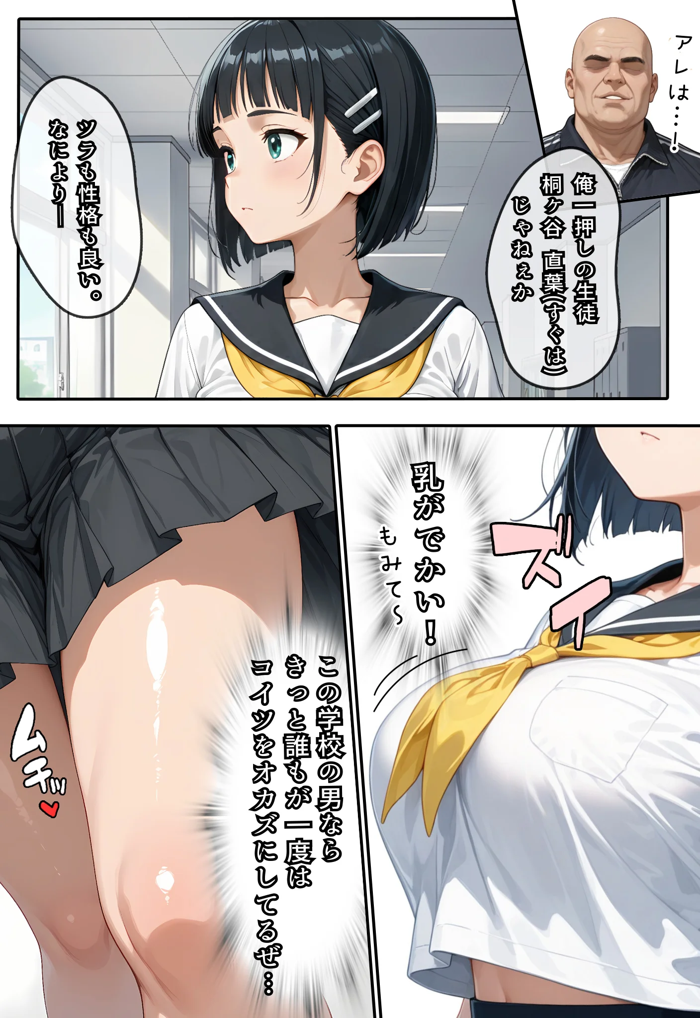 直葉に盗撮ばれてヤケになって襲っちゃった話 巨乳・競泳・スクール水着・盗撮・のぞき サンプル6ページ目（虹色演算子 - Nizy）