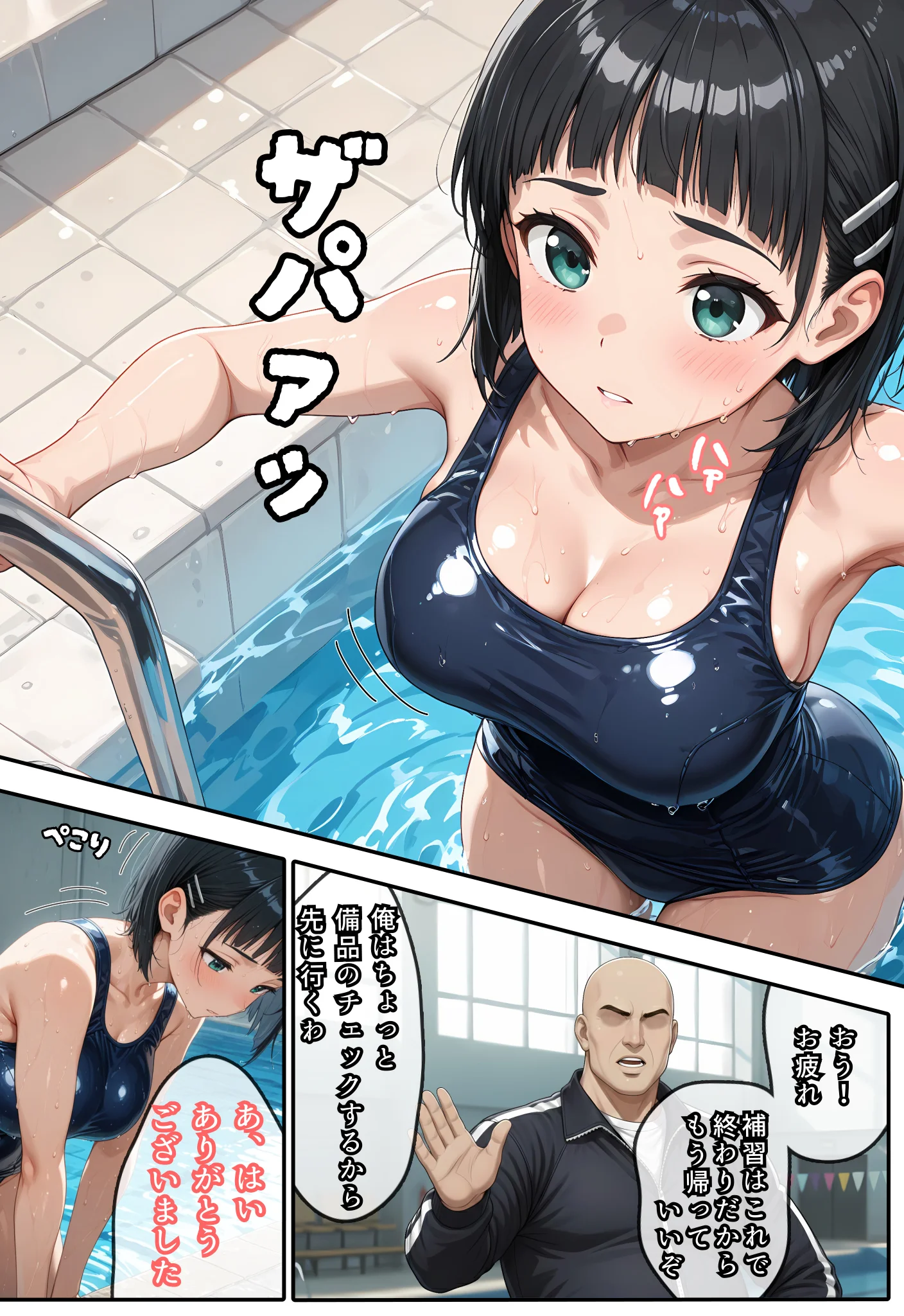 直葉に盗撮ばれてヤケになって襲っちゃった話 巨乳・競泳・スクール水着・盗撮・のぞき サンプル21ページ目（虹色演算子 - Nizy）