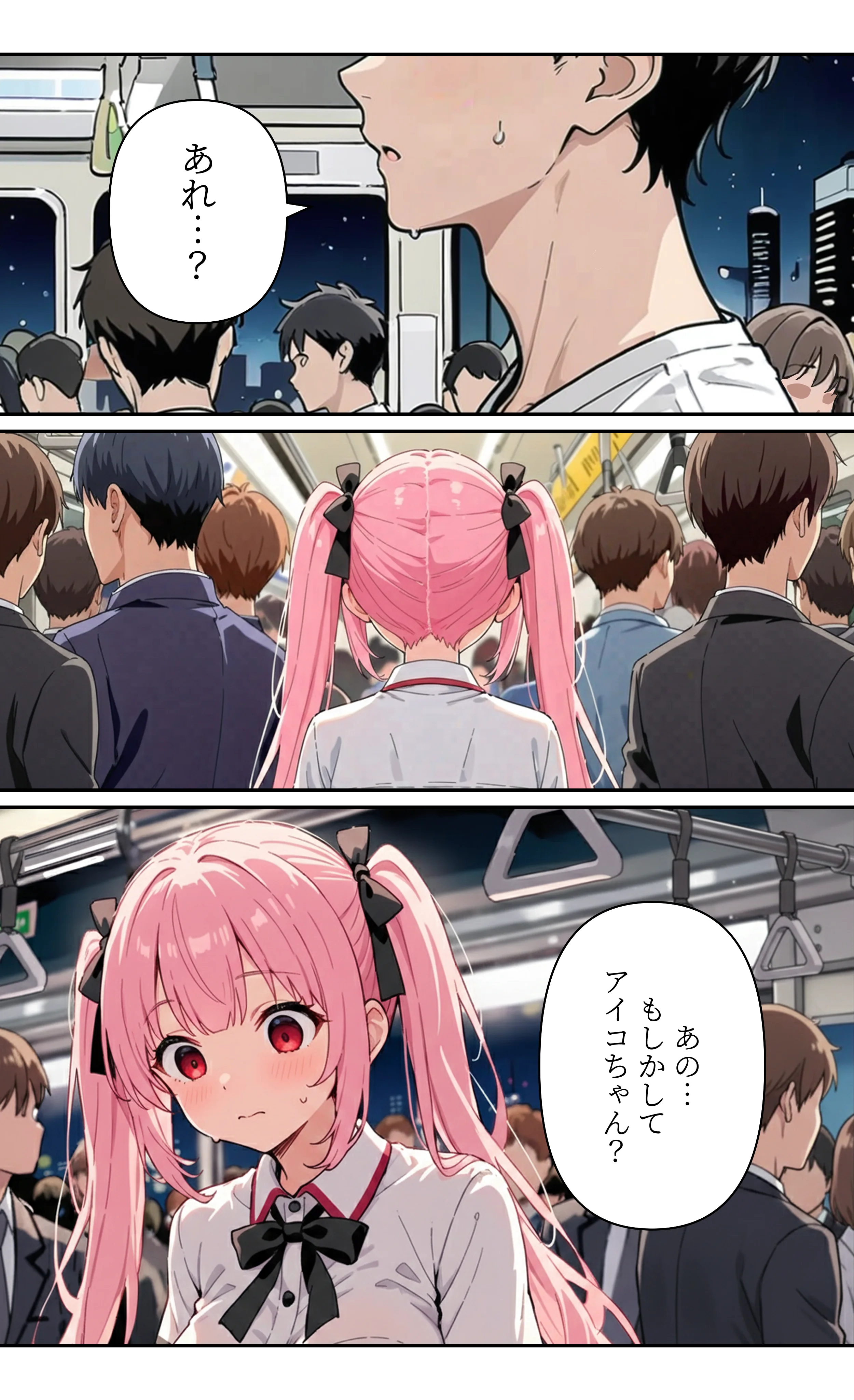 デビューは悪夢のはじまり9 〜アイコちゃんと満員電車の密着痴●に抗えない編〜 辱め・中出し・電車 サンプル9ページ目（モコヤツ）