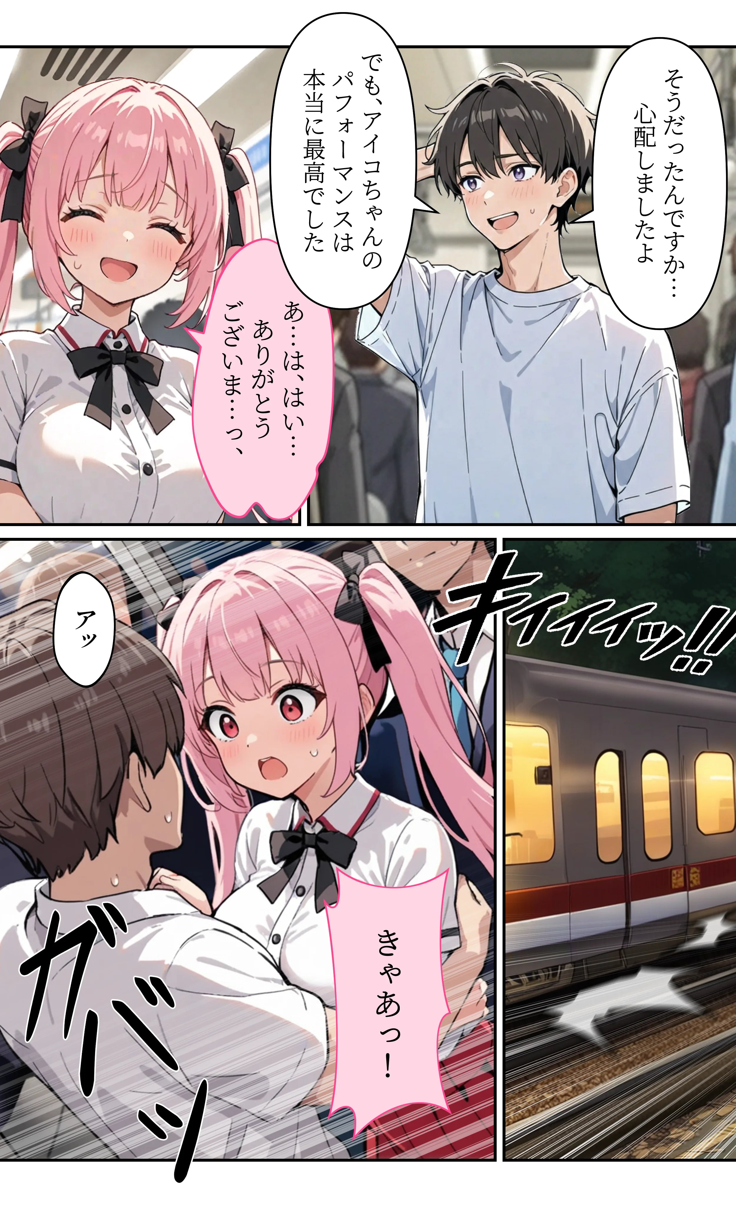 デビューは悪夢のはじまり9 〜アイコちゃんと満員電車の密着痴●に抗えない編〜 辱め・中出し・電車 サンプル12ページ目（モコヤツ）