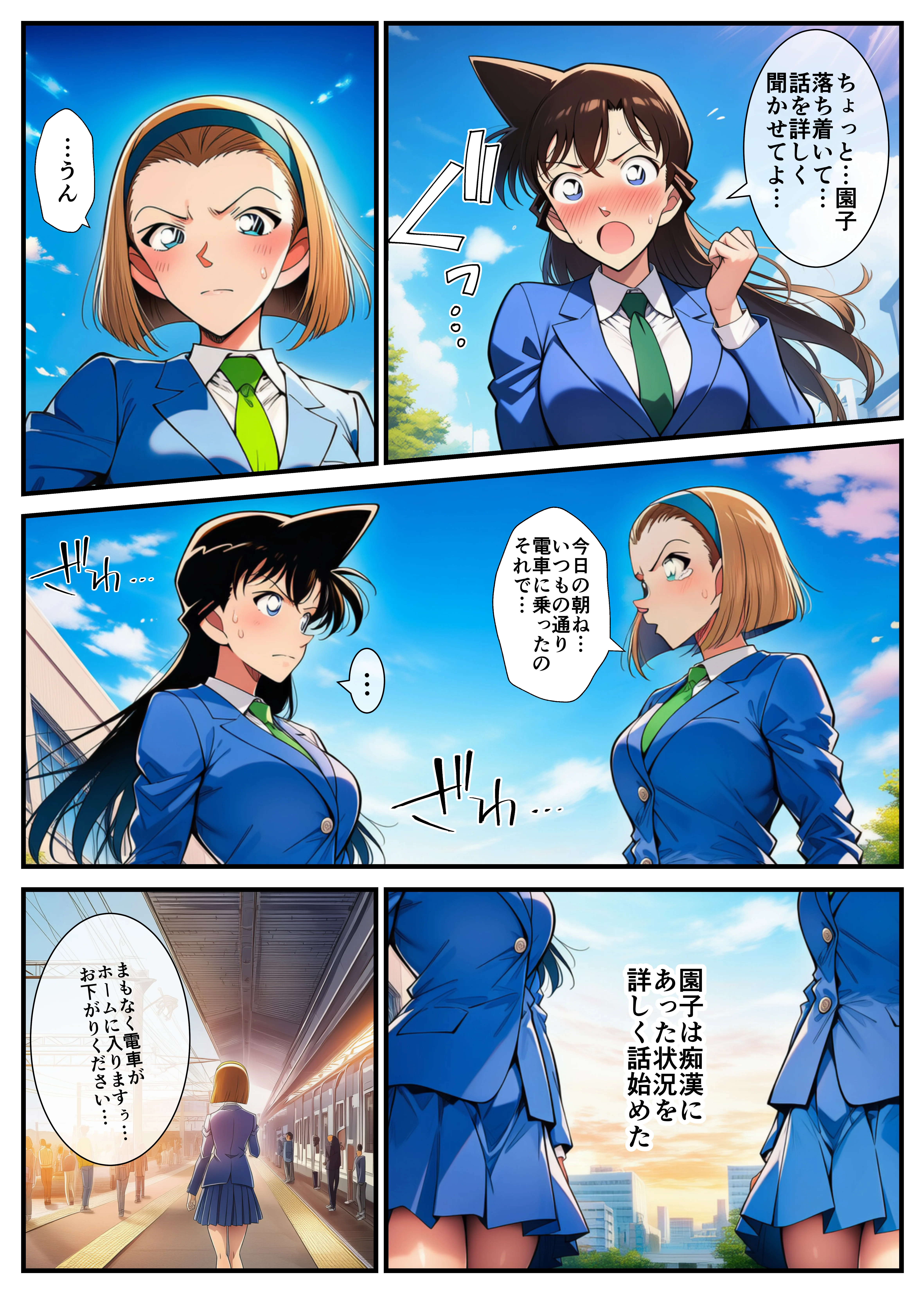 【痴●電車】制服の蘭姉ちゃんが脱がされてセックスする話 拘束・辱め・羞恥 サンプル5ページ目（イッキ）