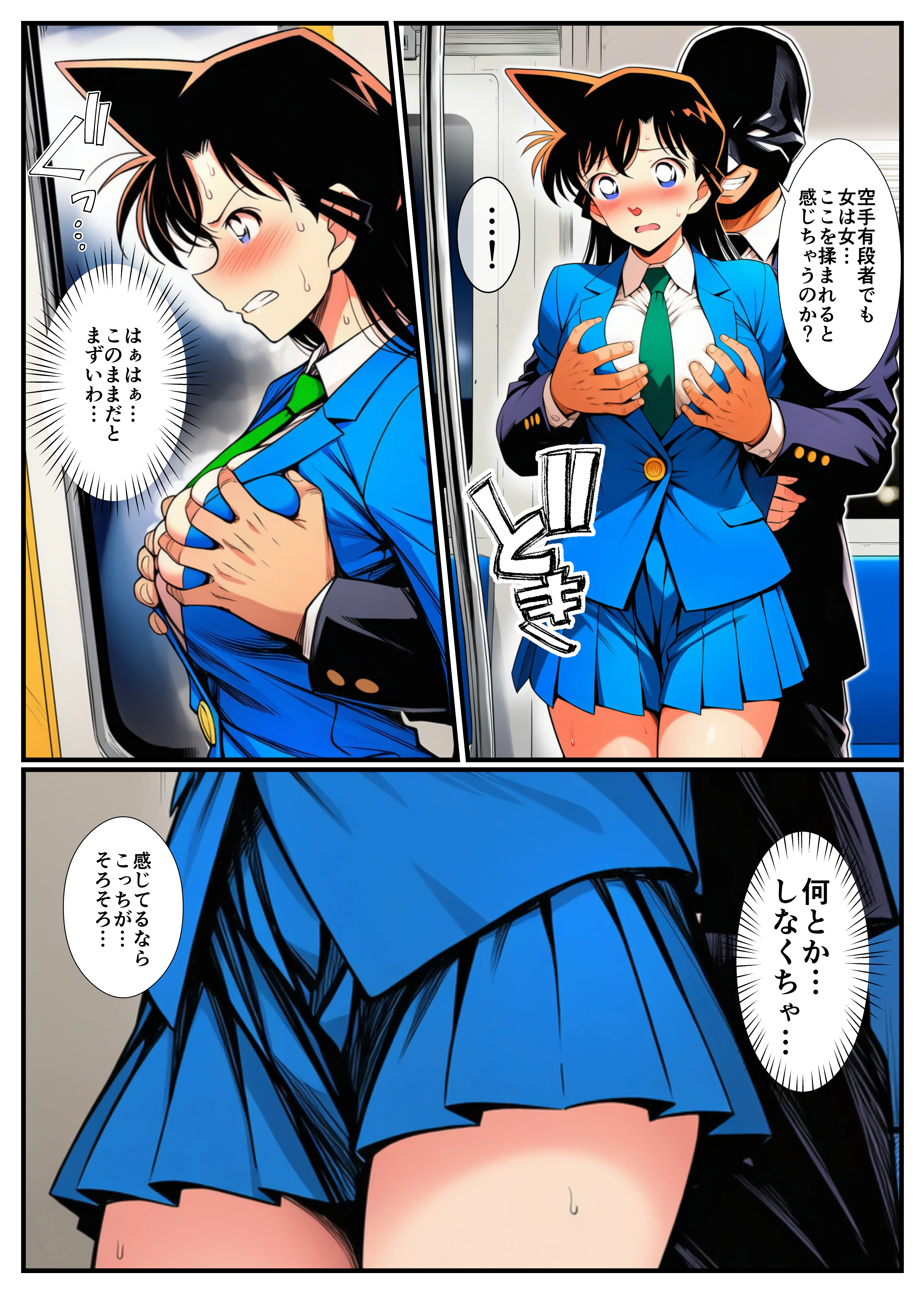 【痴●電車】制服の蘭姉ちゃんが脱がされてセックスする話 拘束・辱め・羞恥 サンプル14ページ目（イッキ）