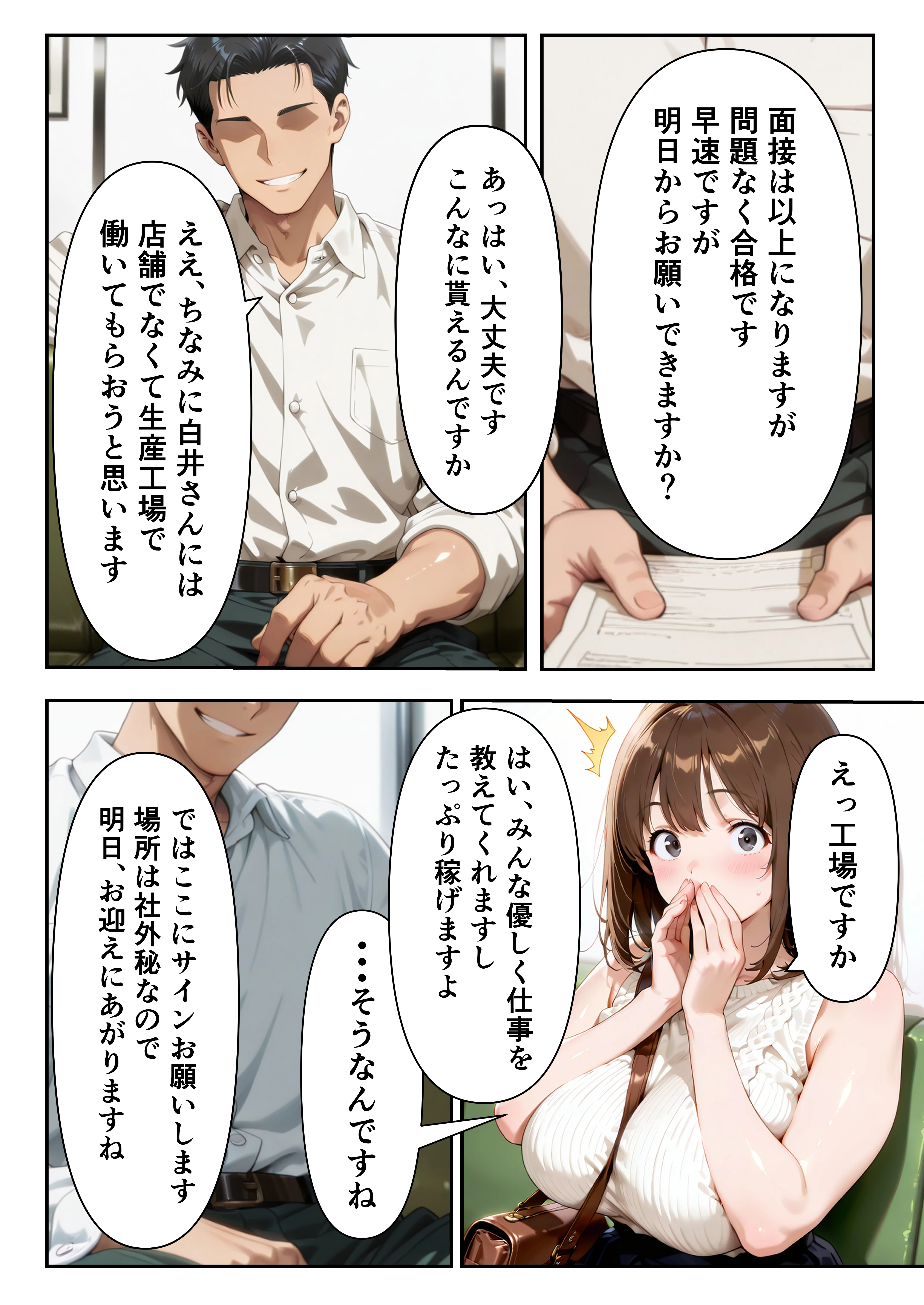 爆乳大学生がSNSで大人気のスイーツ店にバイトに行ったら、搾乳されて、種付けメス牛になっちゃっいました！ 3P・4P・アヘ顔・イラマチオ サンプル13ページ目(グングニルコミック)