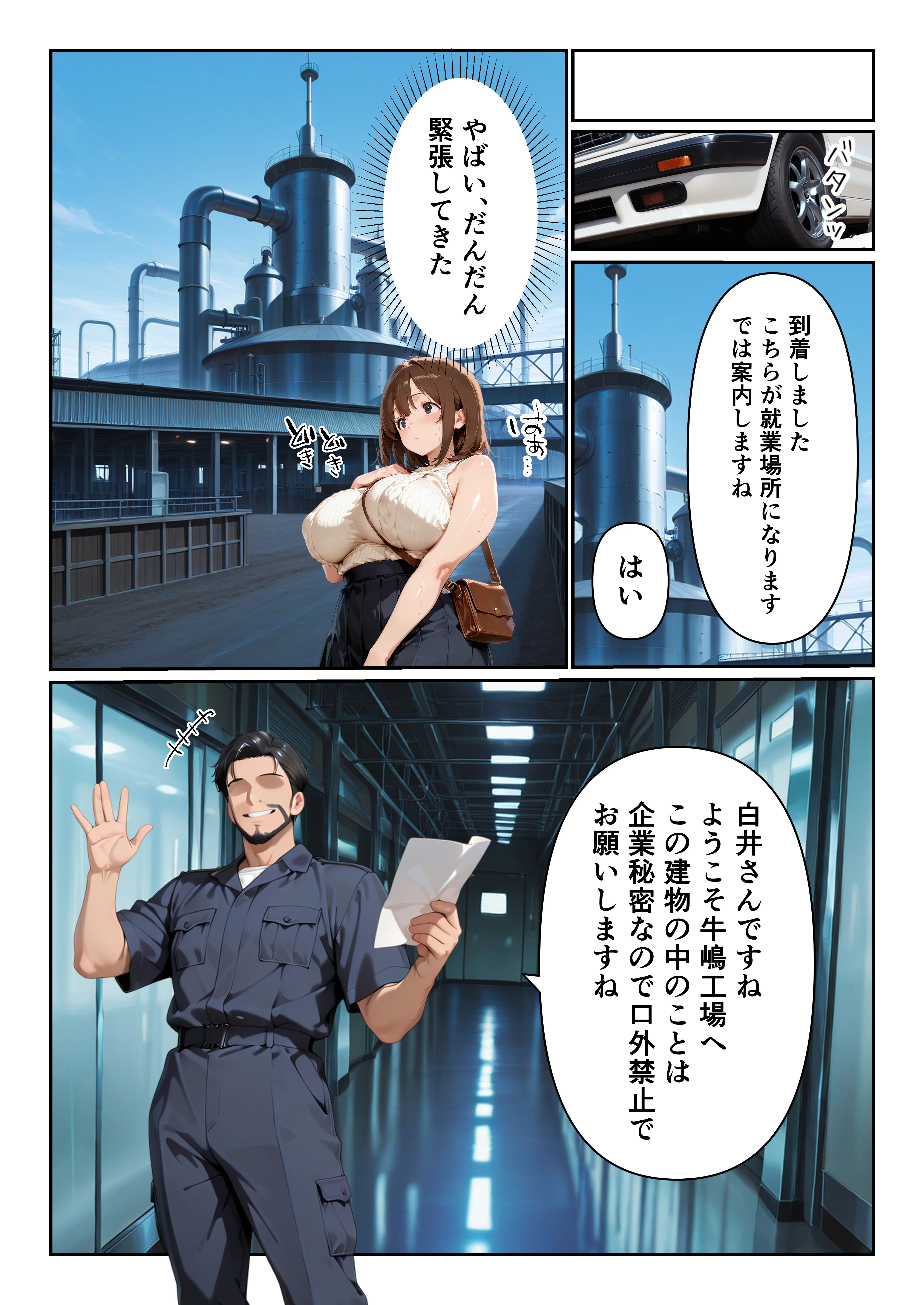 爆乳大学生がSNSで大人気のスイーツ店にバイトに行ったら、搾乳されて、種付けメス牛になっちゃっいました！ 3P・4P・アヘ顔・イラマチオ サンプル15ページ目(グングニルコミック)