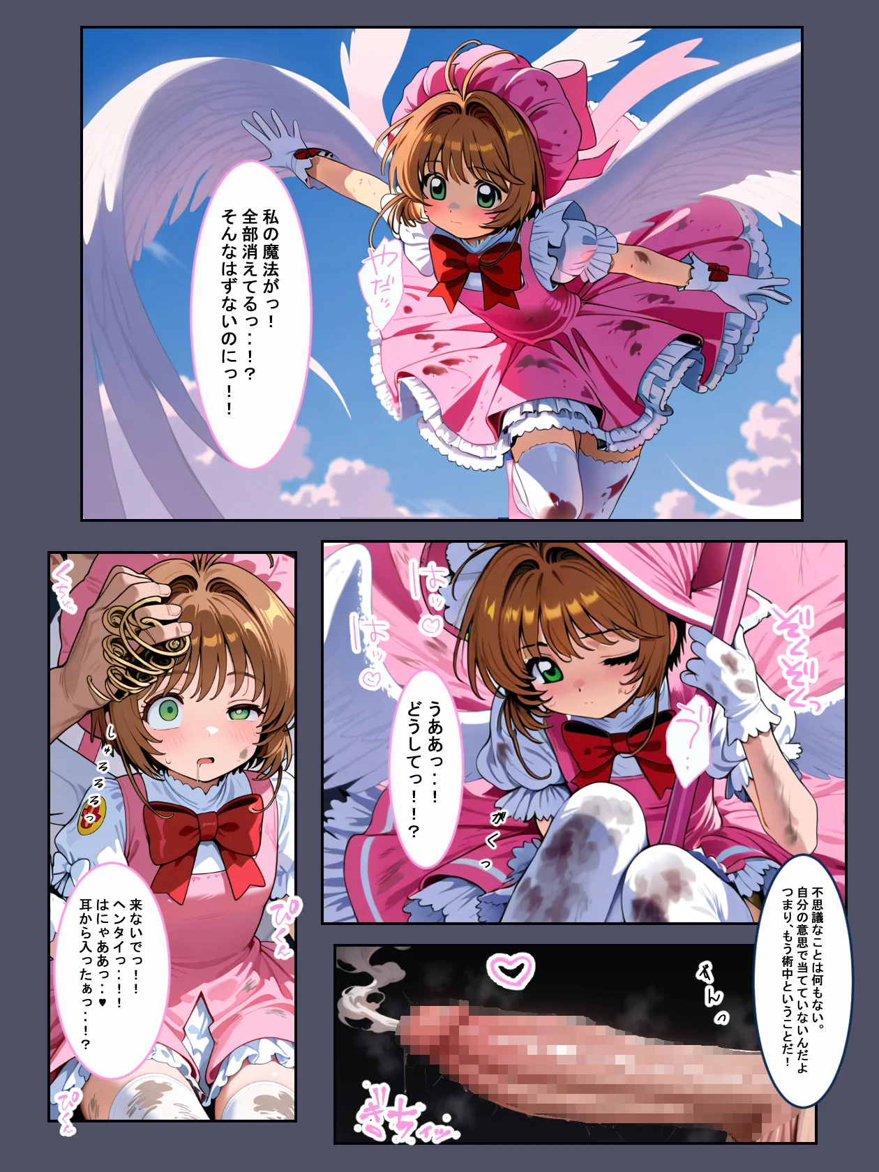 魔法少女完全敗北〜さくら散る〜 パイズリ・ファンタジー・メス堕ち サンプル2ページ目(薬舐太郎)