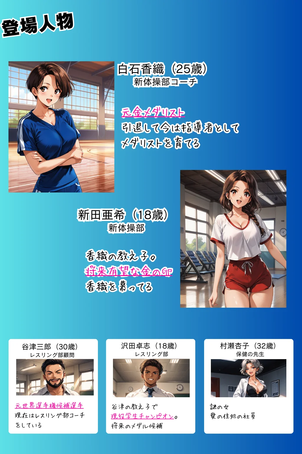 媚薬の海で溺れた妖精（新体操部）前編  〜教え子の前で牝堕ちした金メダリスト〜 NTR・寝取られ・SM・スポーツ サンプル2ページ目(ピンク堂書店)