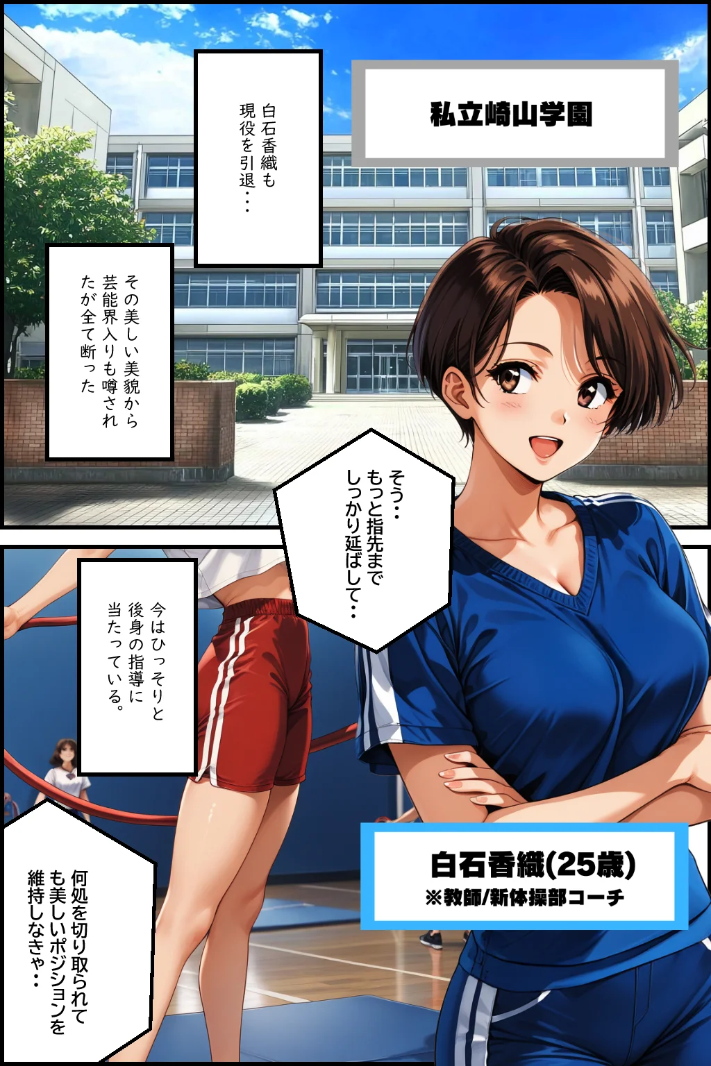 媚薬の海で溺れた妖精（新体操部）前編  〜教え子の前で牝堕ちした金メダリスト〜 NTR・寝取られ・SM・スポーツ サンプル3ページ目(ピンク堂書店)