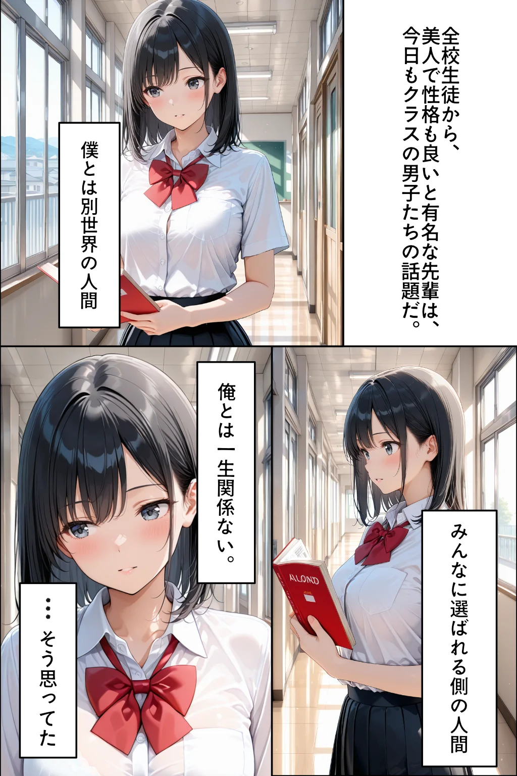 図書室で助けた先輩に懐かれてしまった ラブコメ・中出し・処女 サンプル4ページ目(カムジャタン)