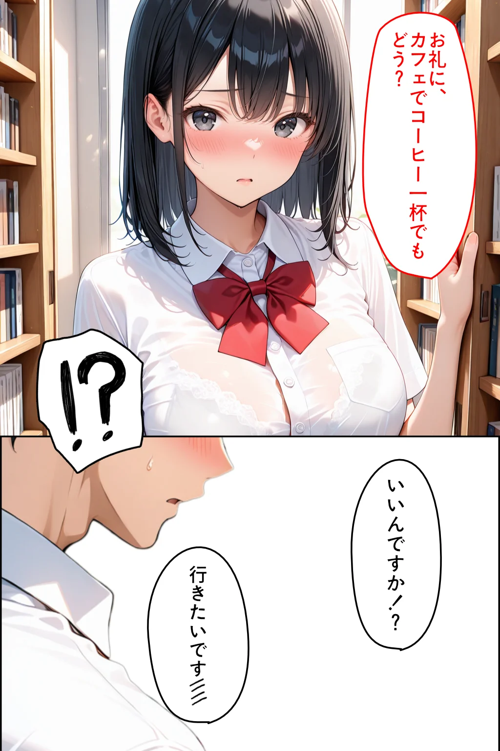 図書室で助けた先輩に懐かれてしまった ラブコメ・中出し・処女 サンプル6ページ目(カムジャタン)