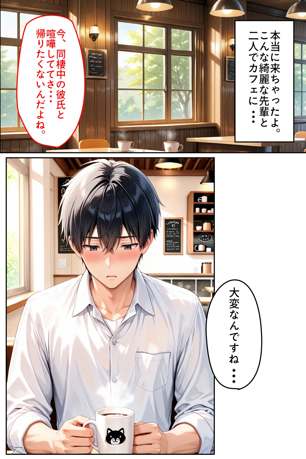 図書室で助けた先輩に懐かれてしまった ラブコメ・中出し・処女 サンプル7ページ目(カムジャタン)