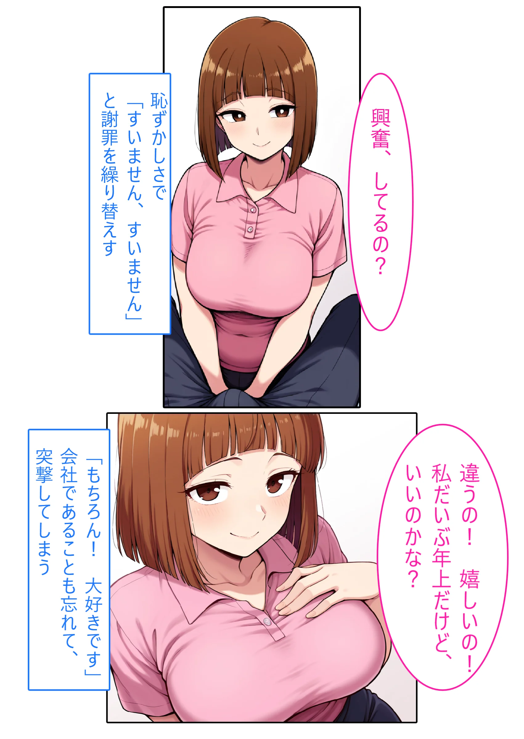 【着衣Hマンガ】年上人妻ぽっちゃり上司とイチャイチャする【年上人妻と甘いSEX】 NTR・寝取られ・ラブコメ・人妻・主婦 サンプル10ページ目(エイアイファジイもんもん)