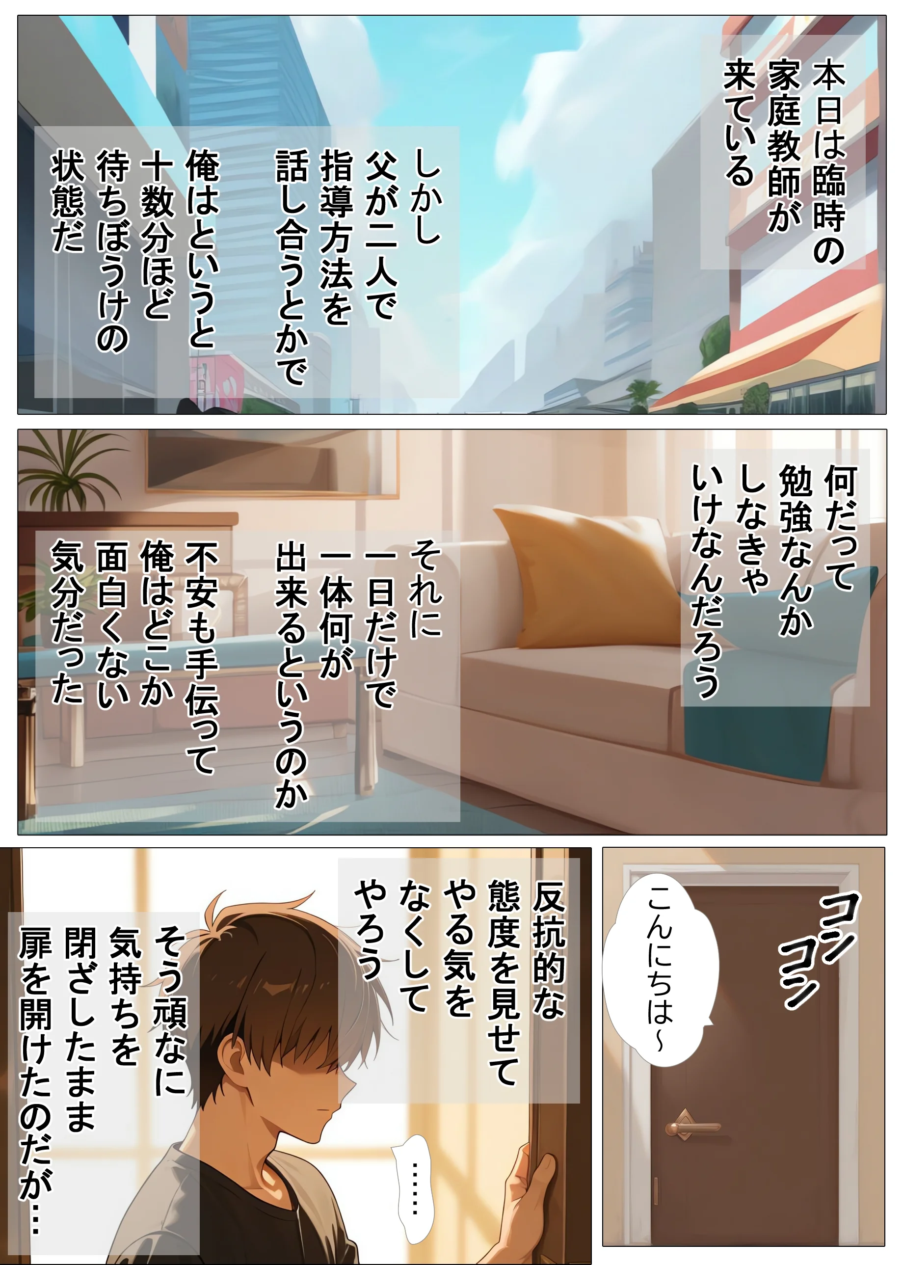 ギャル家庭教師がやって来た！？〜Simple Series1〜 ギャグ・コメディ・ギャル・パイズリ サンプル1ページ目(シャケ弁当)