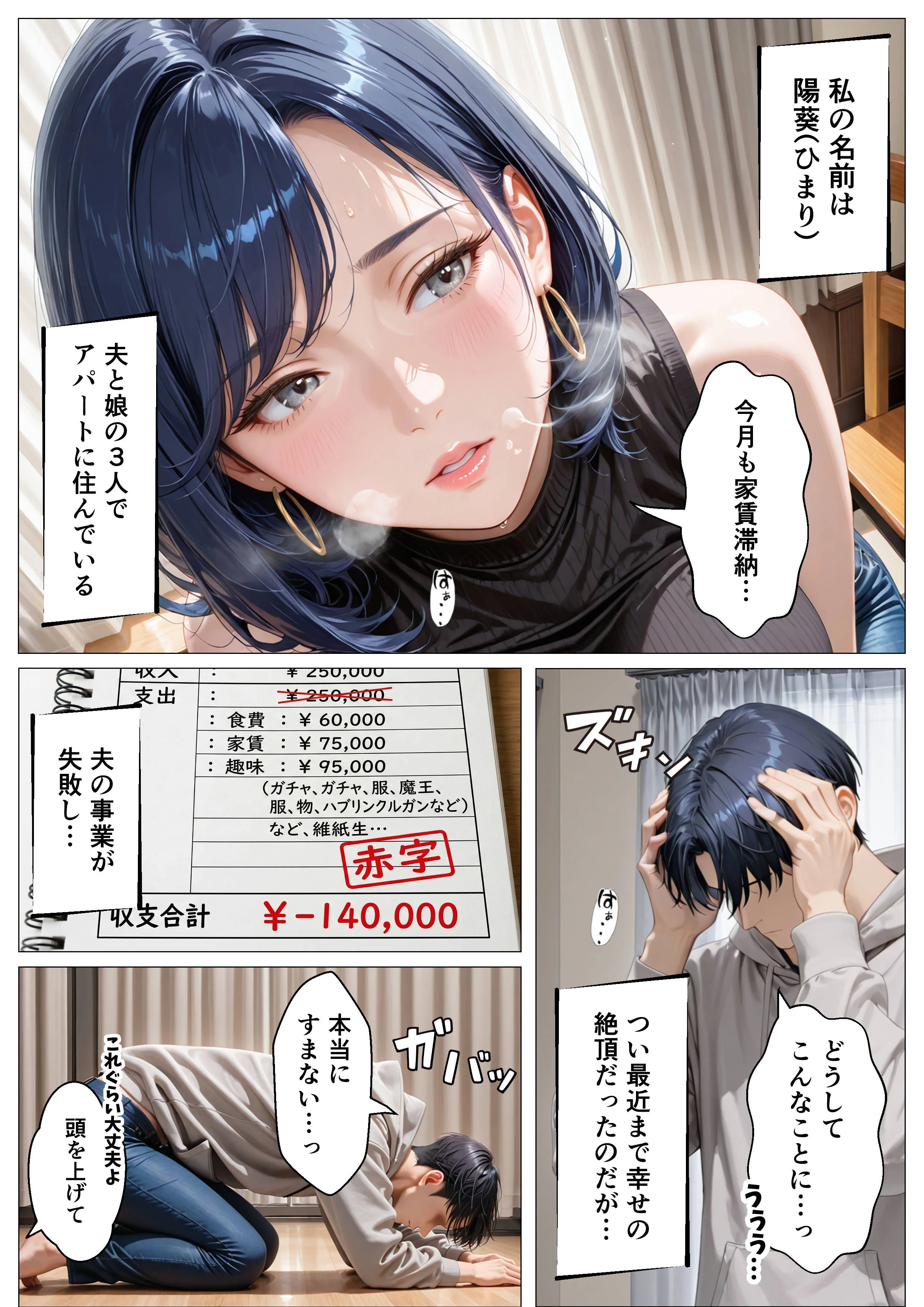 孕ませアパート 親子揃って完全に堕ちるまで NTR・寝取られ・デカチン・巨根・ハーレム サンプル1ページ目(オナット製造)