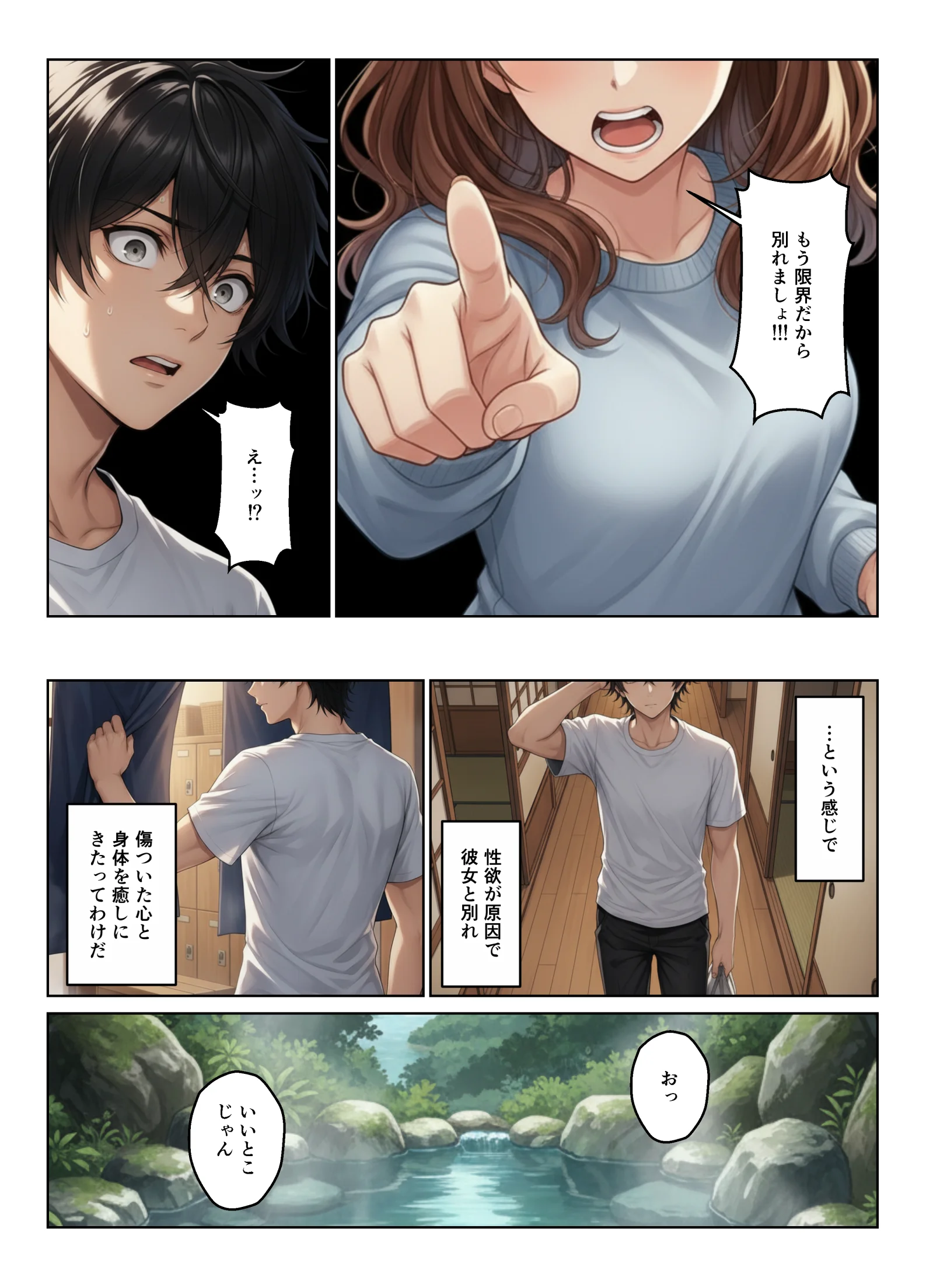 母娘丼  姉妹丼  温泉で出会った人妻と娘たちでハーレムになった話 お母さん・デカチン・巨根・ハーレム サンプル3ページ目(ヌキっぱなし)