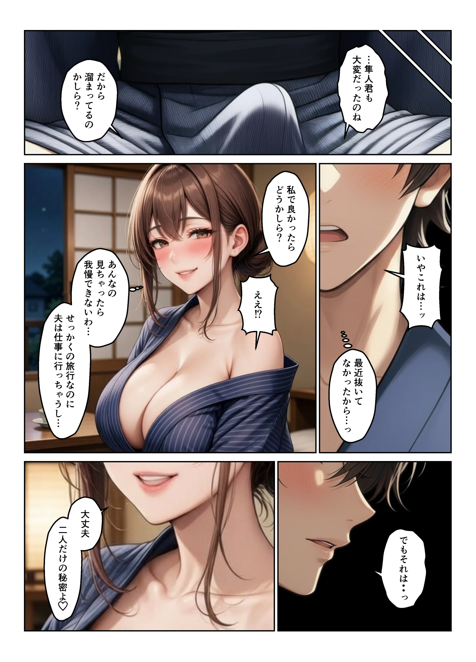 母娘丼  姉妹丼  温泉で出会った人妻と娘たちでハーレムになった話 お母さん・デカチン・巨根・ハーレム サンプル7ページ目(ヌキっぱなし)