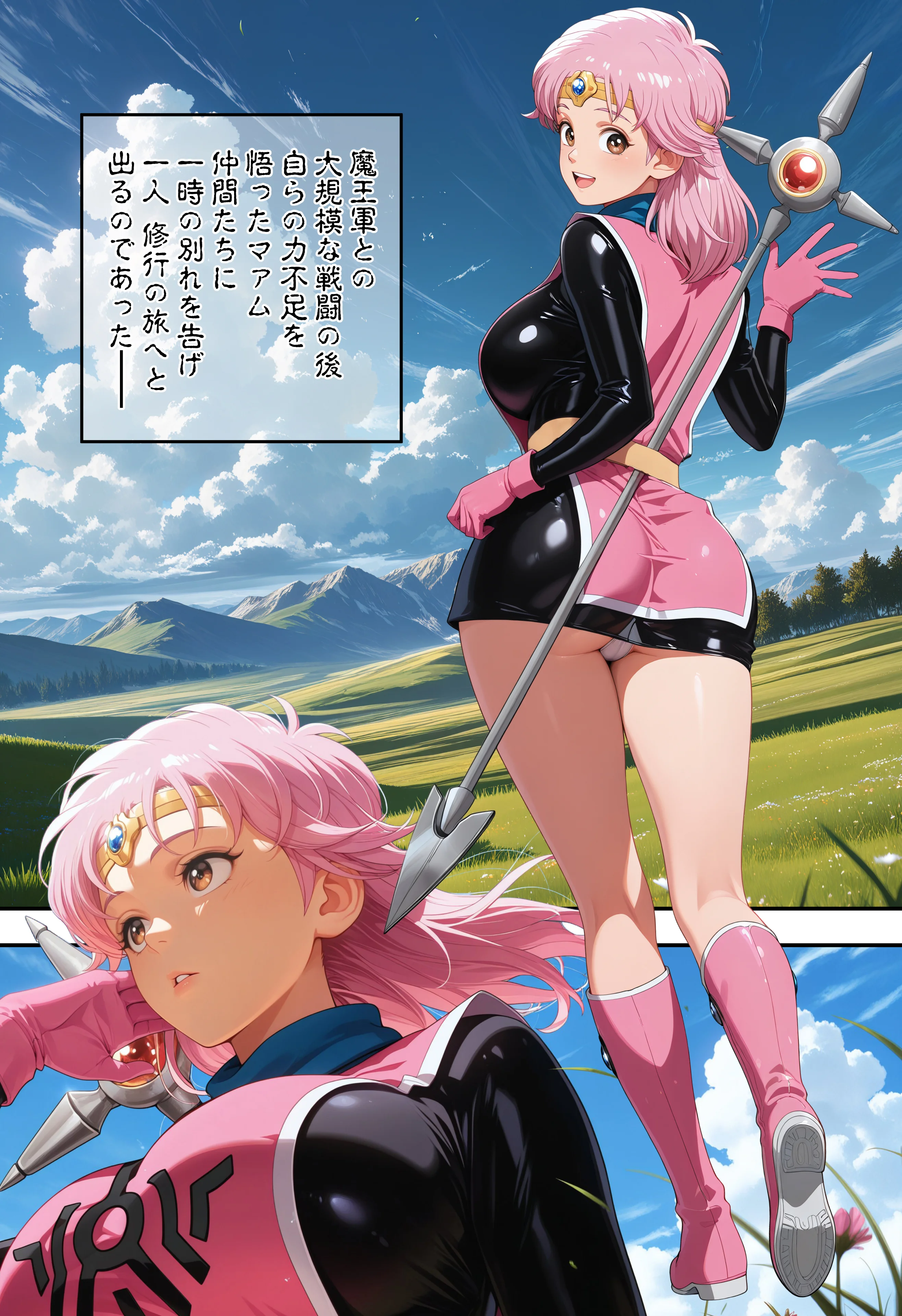 僧侶戦士、魔物の苗床に堕つ…！！？の巻 3P・4P・ファンタジー・中出し サンプル2ページ目(ETUSiAi)