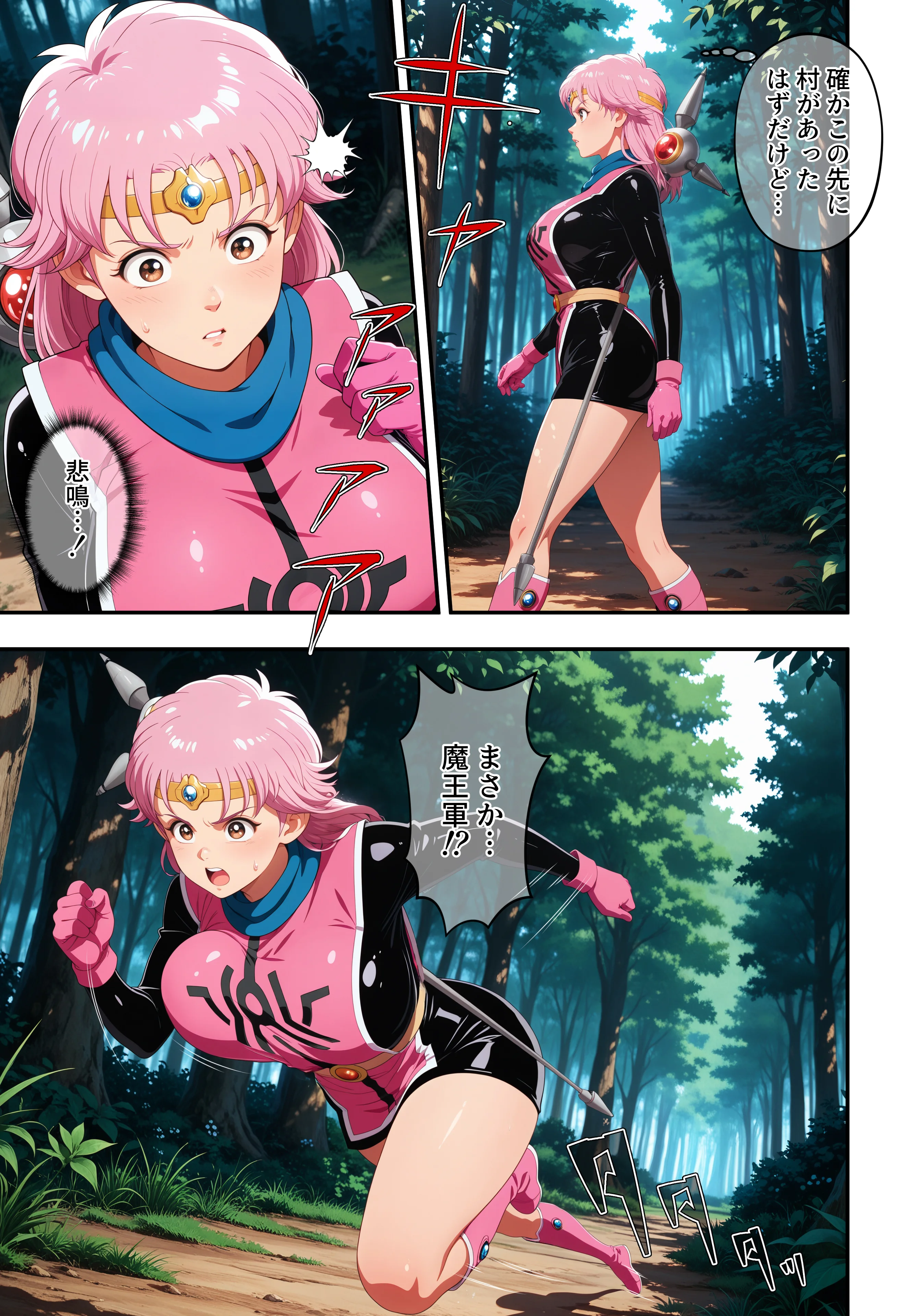 僧侶戦士、魔物の苗床に堕つ…！！？の巻 3P・4P・ファンタジー・中出し サンプル4ページ目(ETUSiAi)