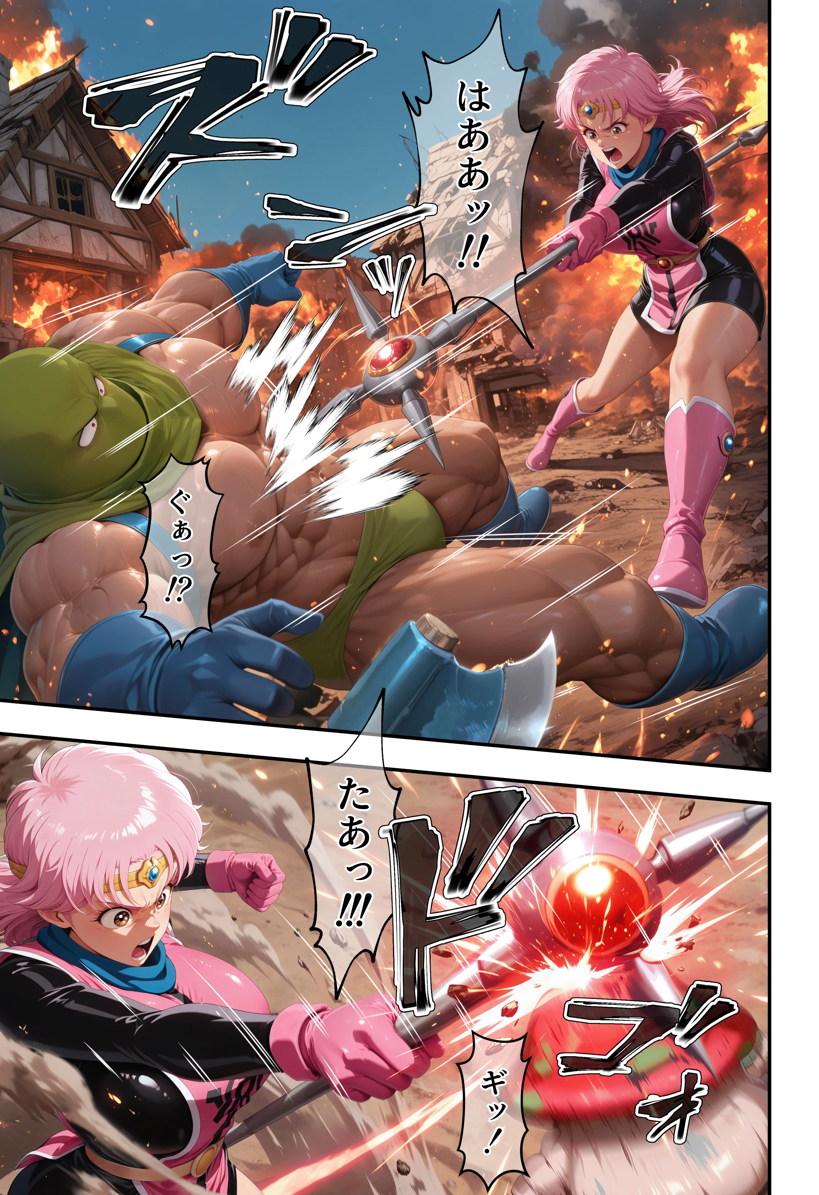 僧侶戦士、魔物の苗床に堕つ…！！？の巻 3P・4P・ファンタジー・中出し サンプル6ページ目(ETUSiAi)