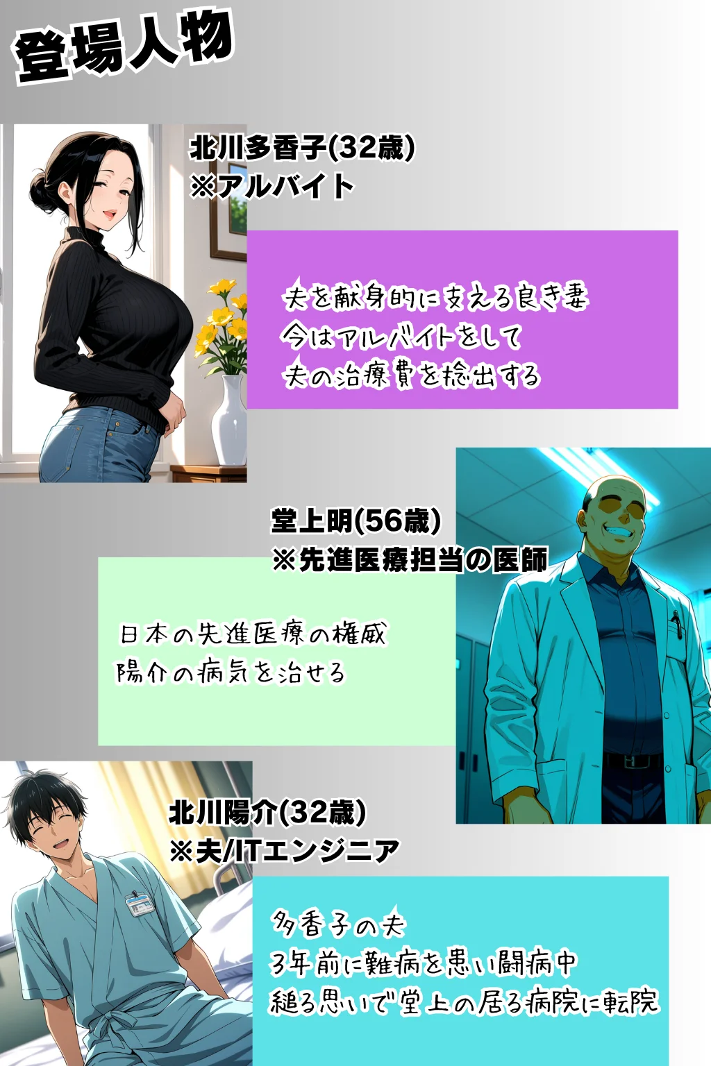 夫の為にできる事。先進医療の代償は熟れた人妻の汗ばんだ乳房 人妻・主婦・巨乳・寝取り・寝取られ・NTR サンプル2ページ目（ピンク堂書店）