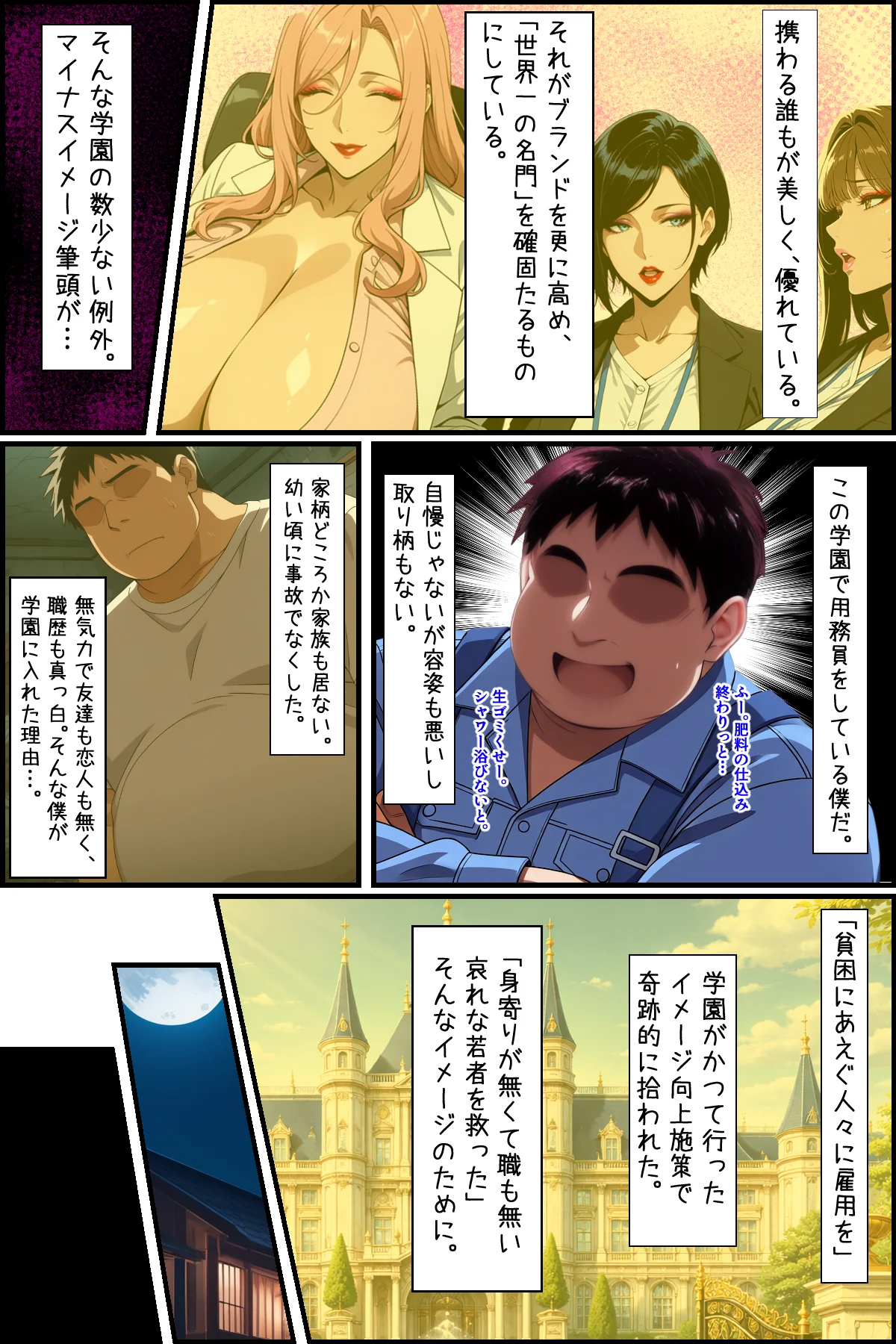 爆乳お嬢様もドスケベ熟女も特異体質で更生させる！学園長も先生もメイドも学園生も完堕ちさせてラブラブする話 処女・熟女・巨乳 サンプル3ページ目（あちみ屋）
