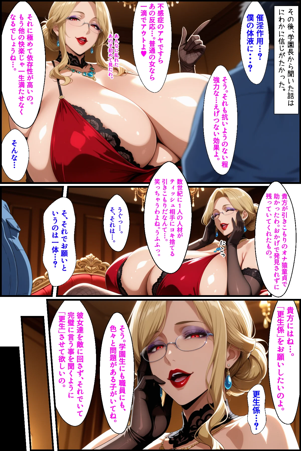 爆乳お嬢様もドスケベ熟女も特異体質で更生させる！学園長も先生もメイドも学園生も完堕ちさせてラブラブする話 処女・熟女・巨乳 サンプル14ページ目（あちみ屋）