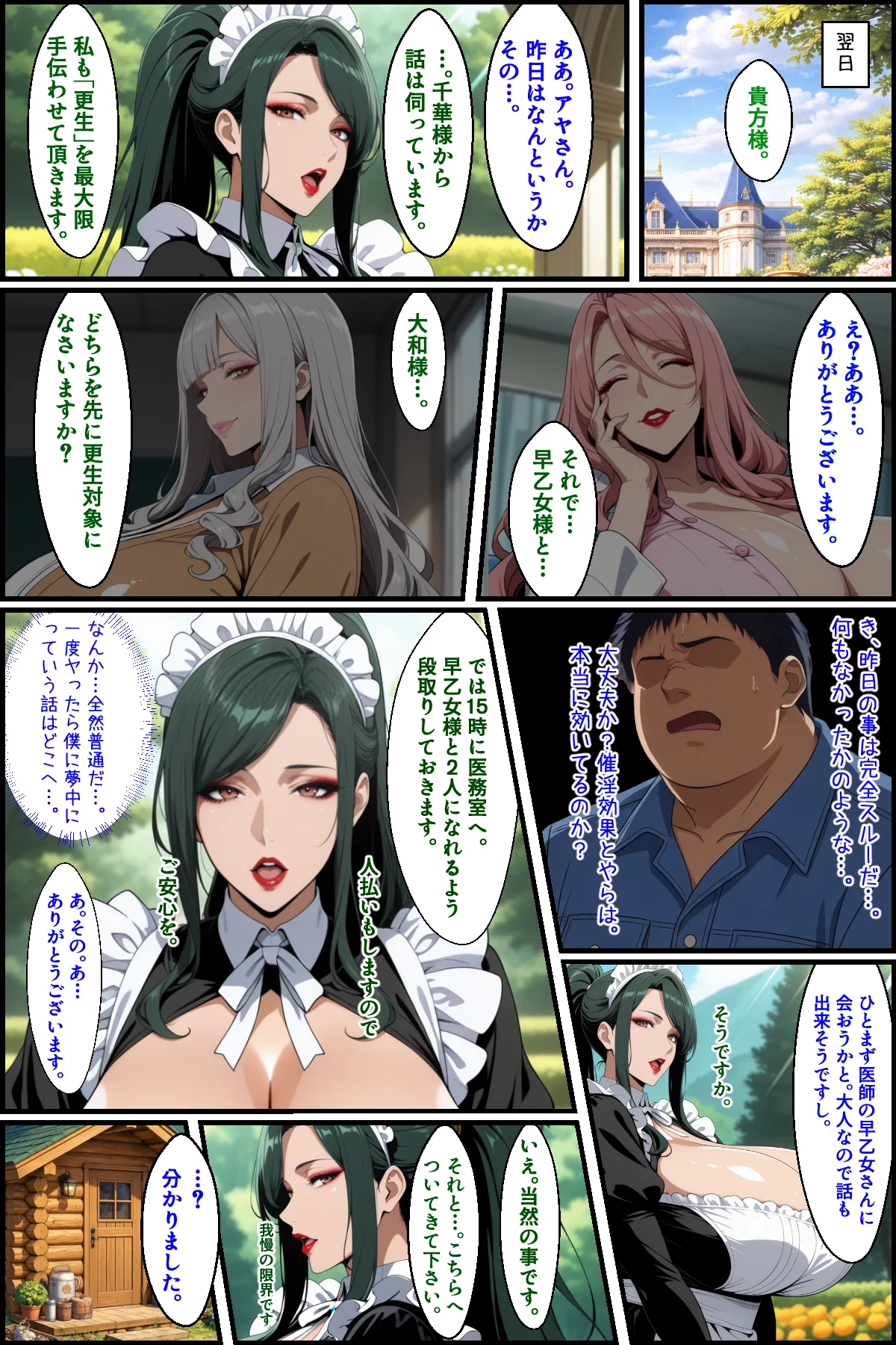爆乳お嬢様もドスケベ熟女も特異体質で更生させる！学園長も先生もメイドも学園生も完堕ちさせてラブラブする話 処女・熟女・巨乳 サンプル16ページ目（あちみ屋）