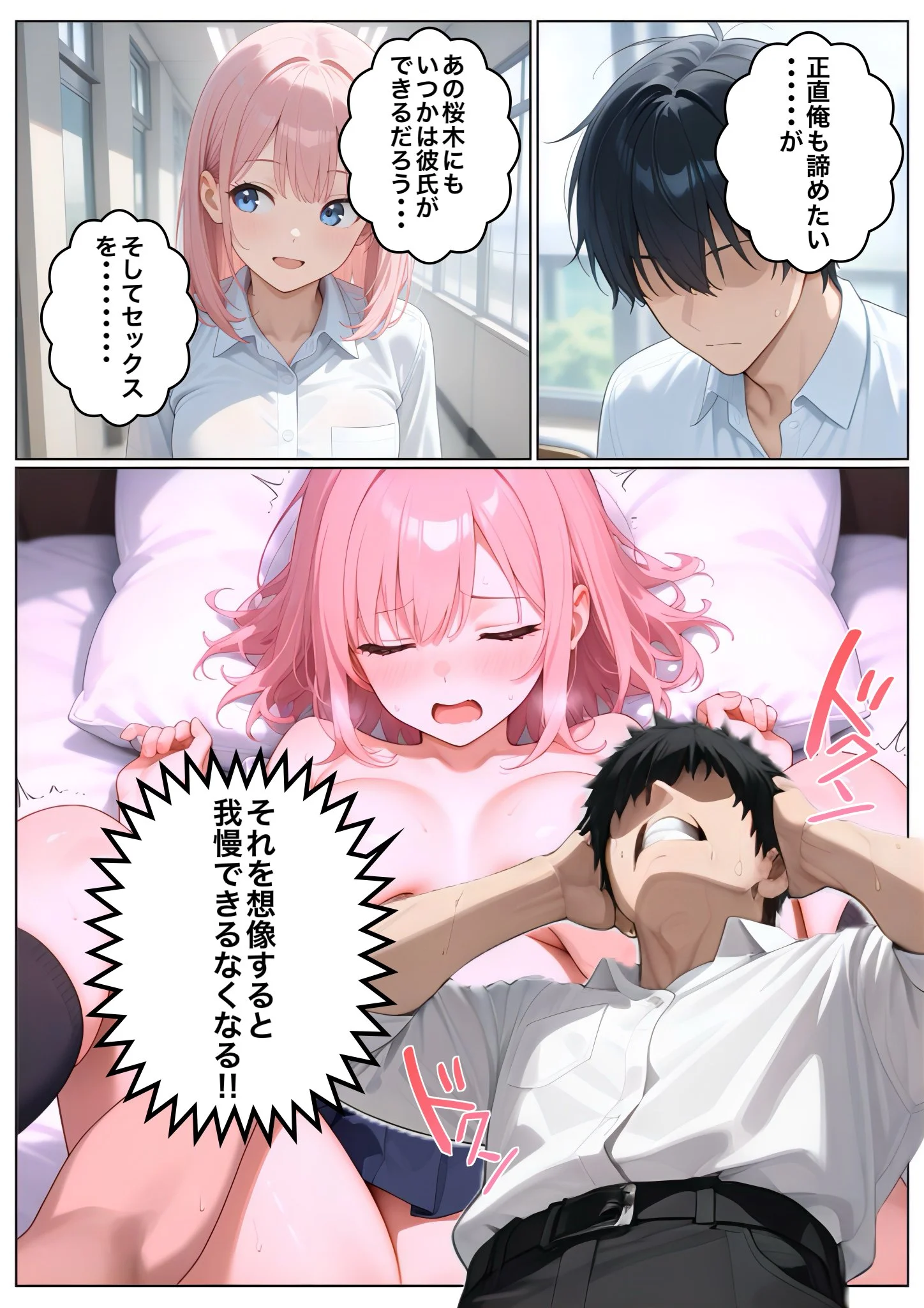 男子NGマドンナとヤルには不意打ち挿入しかなかった クンニ・制服・処女 サンプル9ページ目（コノコモアノコモ）