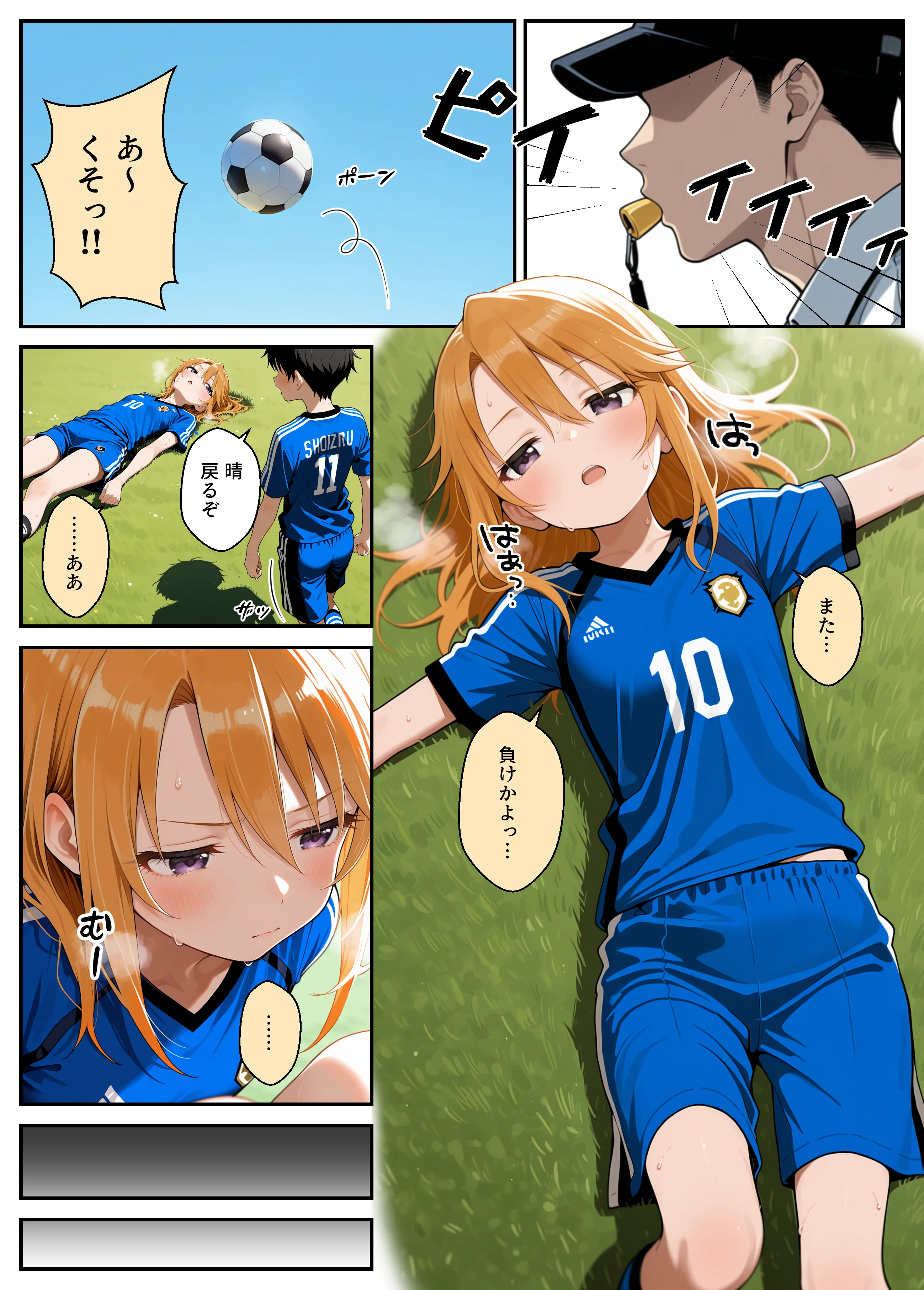 やっぱサッカーって仲間とのつながりが大事だよな！ アイドル・芸能人・中出し・フェラ サンプル1ページ目（Nick）