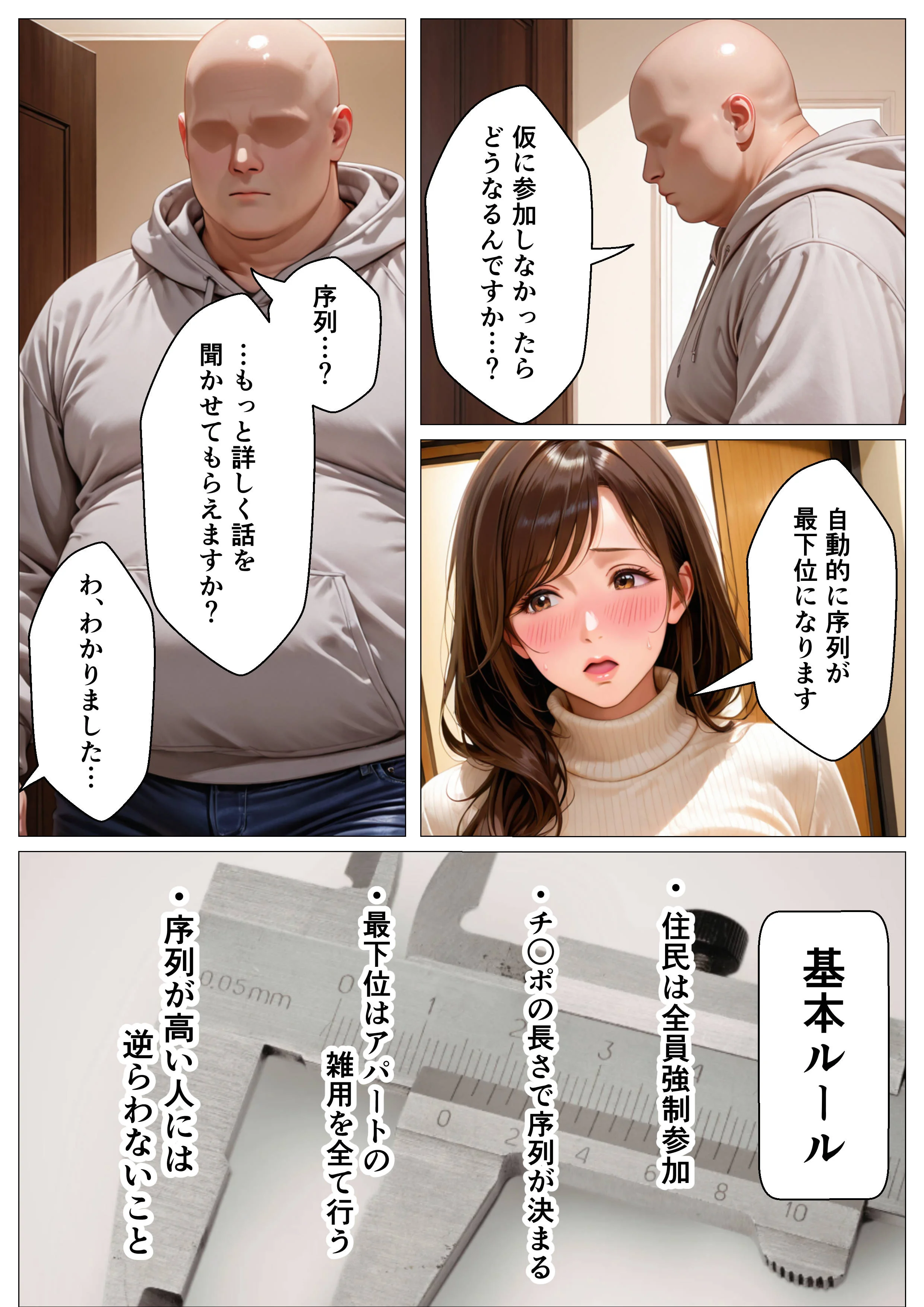 俺のアパートはチンポの長さで序列が決まる世界 辱め・熟女・人妻・主婦 サンプル4ページ目（オナット製造）