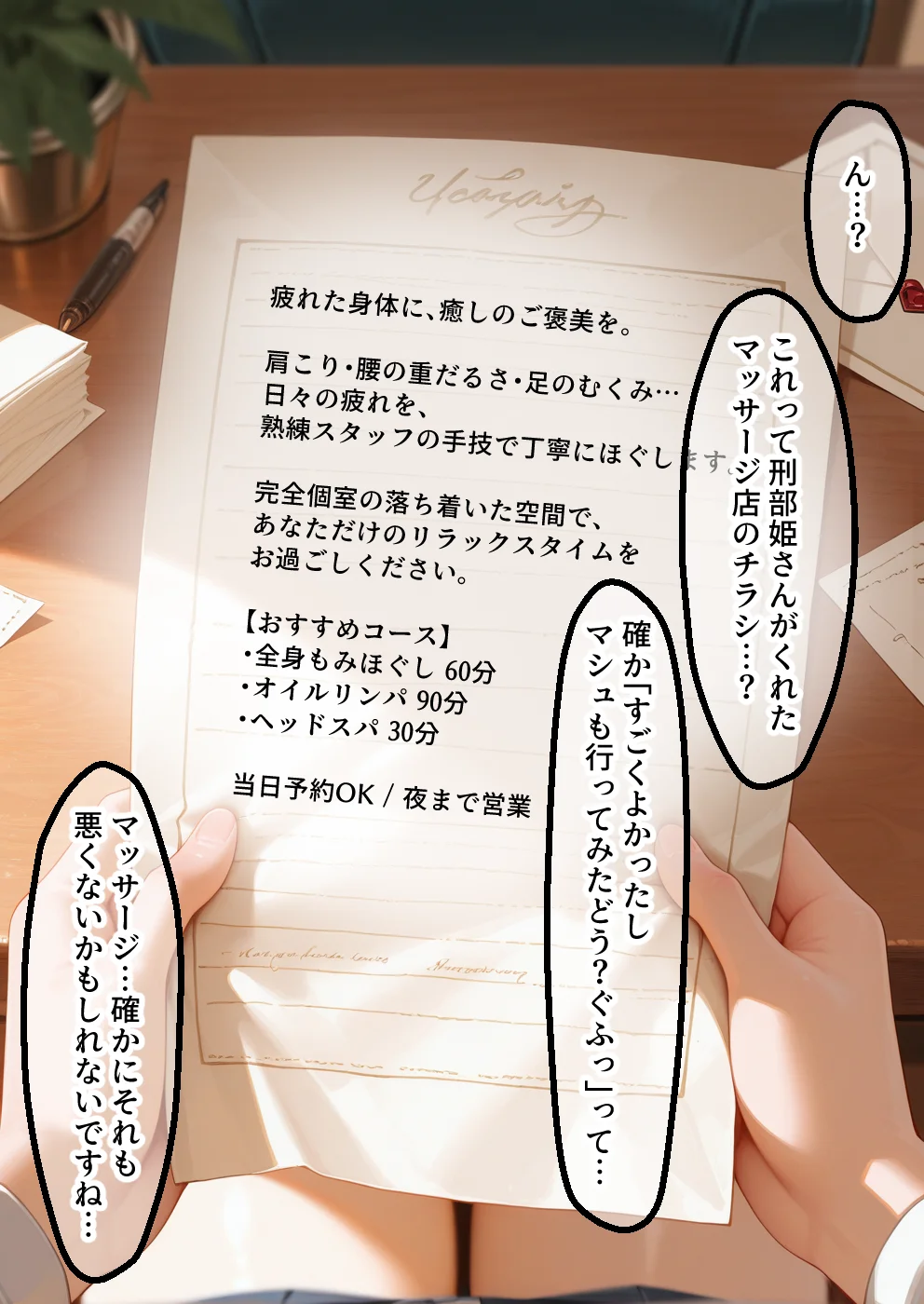 媚薬入りアロマで子宮にキス「先生、これってマッサージですか？」無謀にもイかされまくる話〜シールダー編〜 拘束・寝取り・寝取られ・NTR・中出し サンプル3ページ目（合意不成立ログ）