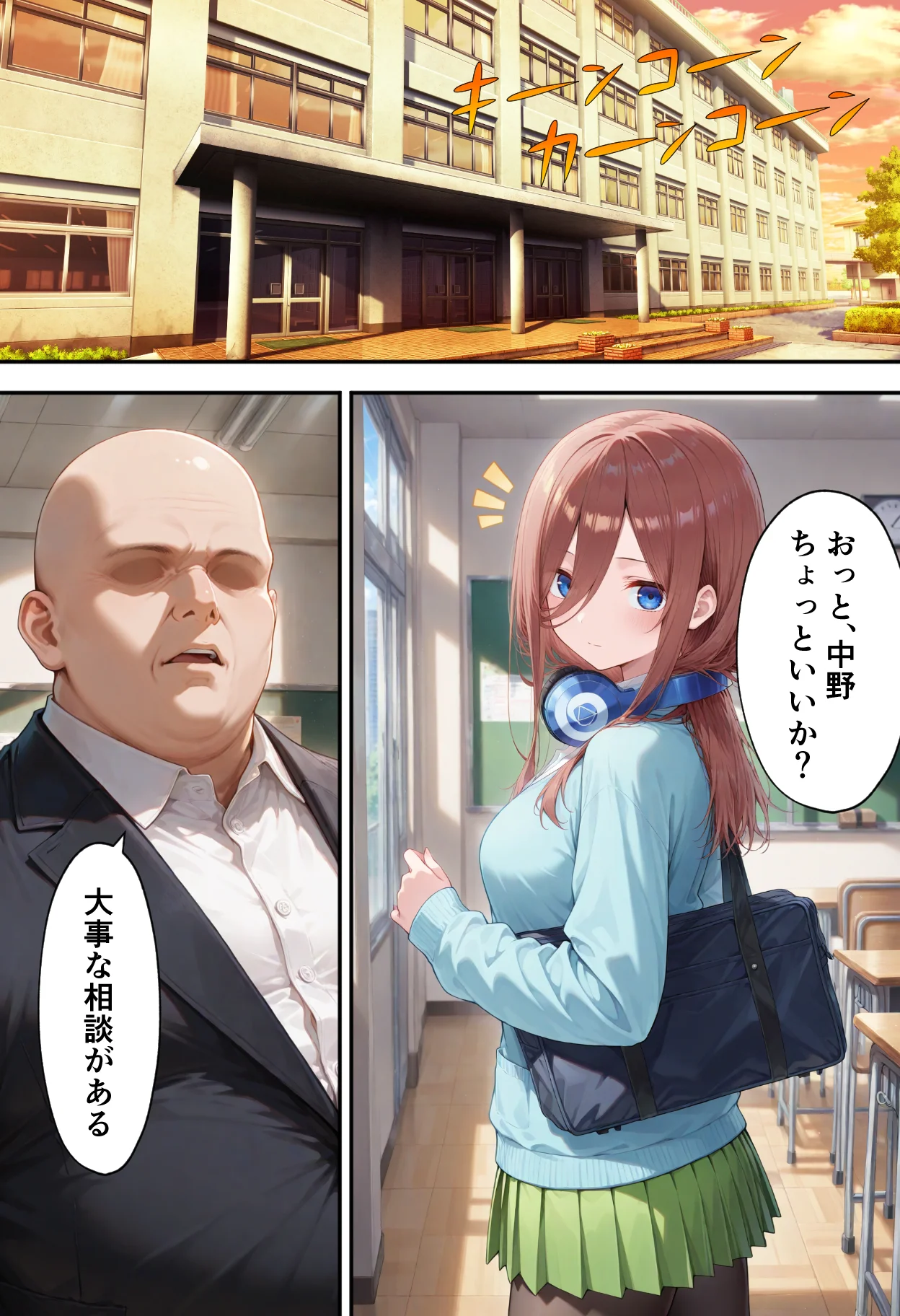 弱みを握られた俺の彼女が寝取られ堕ちるまで 三玖編 拘束・辱め・制服 サンプル6ページ目（ぶるーと）