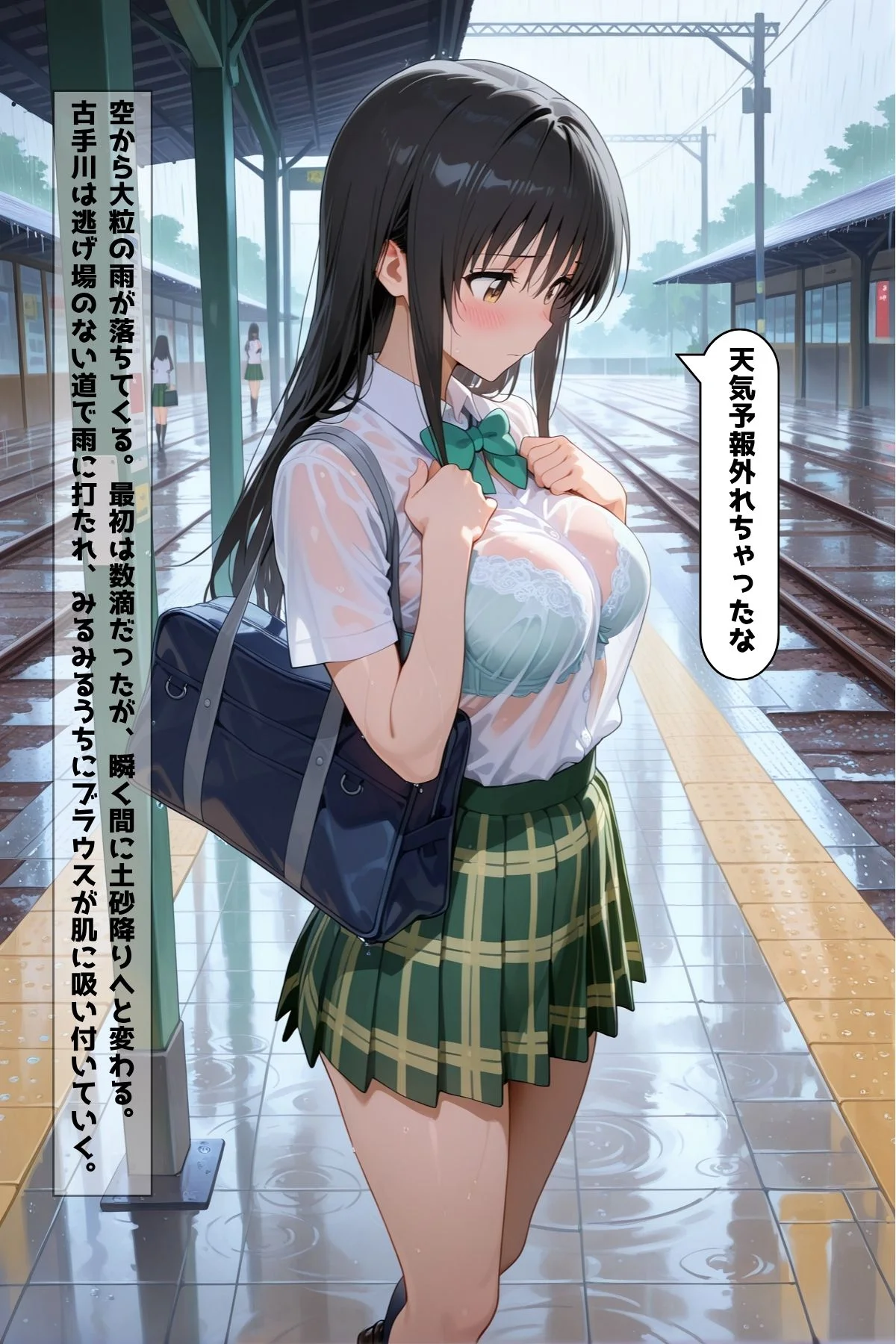 雨の日はハレンチに 制服・処女・学園もの サンプル2ページ目（凛ぐらむ）