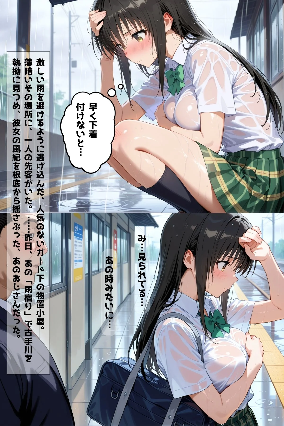 雨の日はハレンチに 制服・処女・学園もの サンプル17ページ目（凛ぐらむ）
