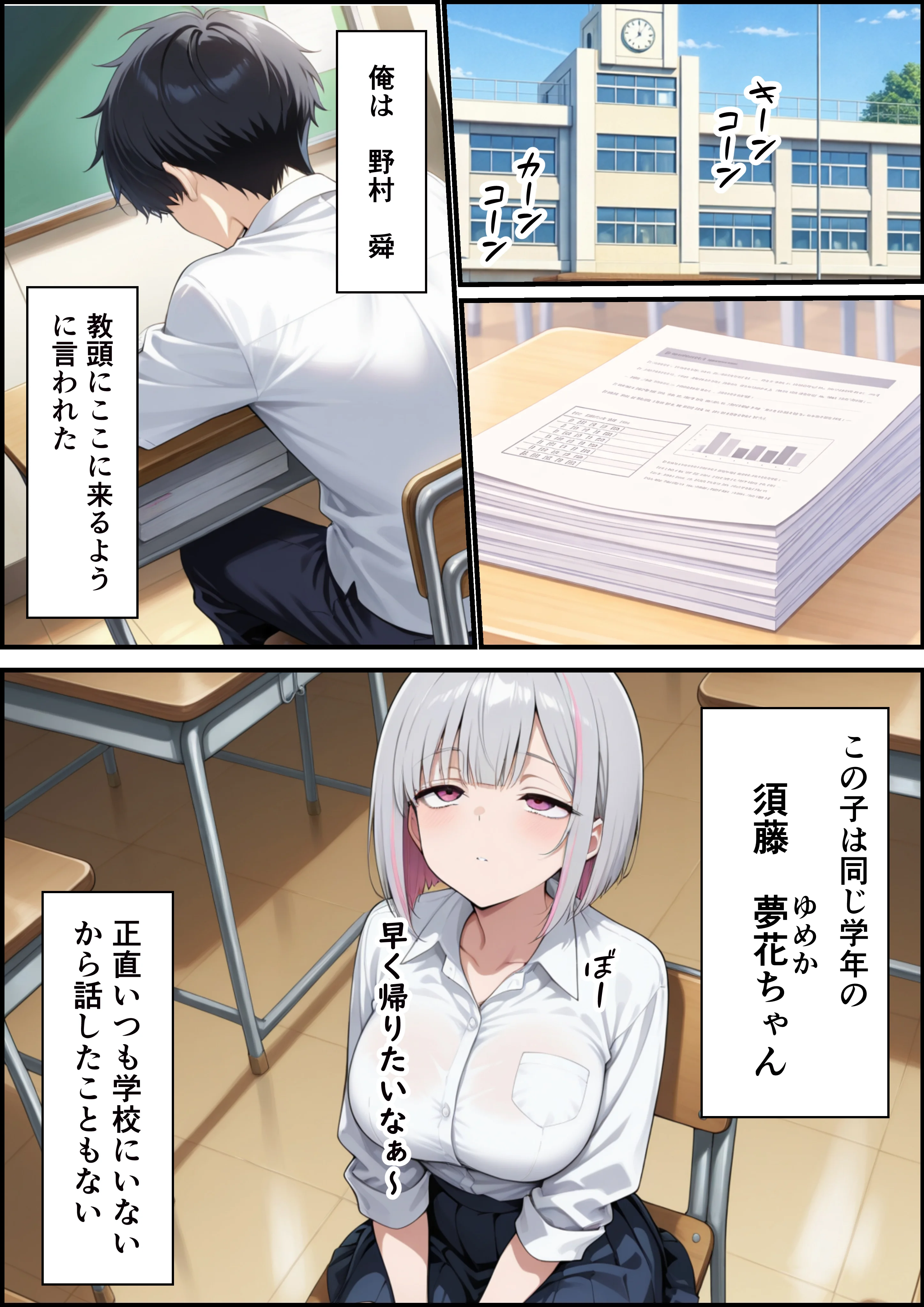 レアキャラダウナーギャルに射精管理されてたはずがイチャラブセックスした話 キス・ギャル・ダウナー サンプル1ページ目(ビッチ女子高生)