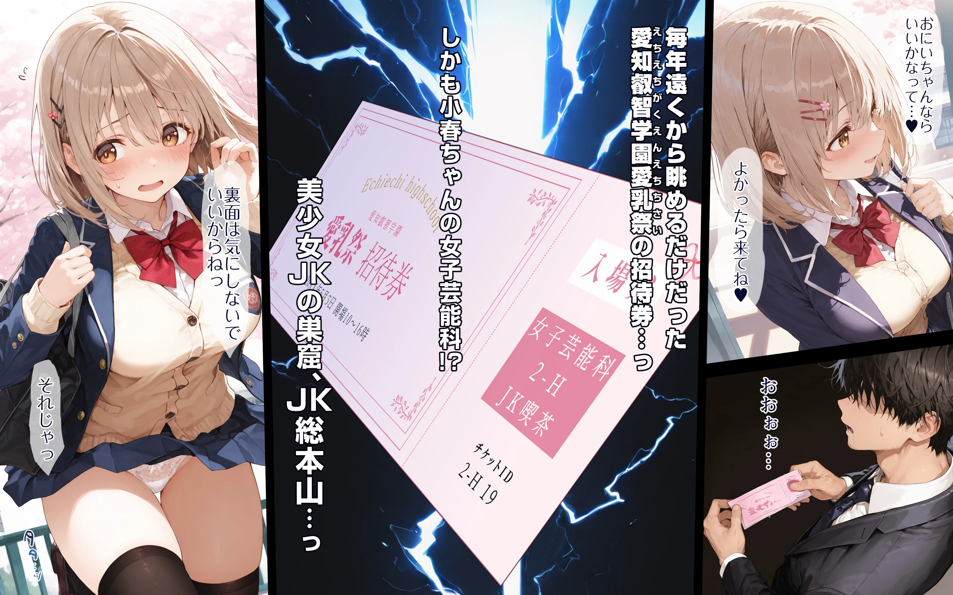 2年H組裏JKフーゾクやってま〜す☆【えちえち学園 愛乳祭】 制服・処女・お嬢様・令嬢 サンプル18ページ目（EchicalH）