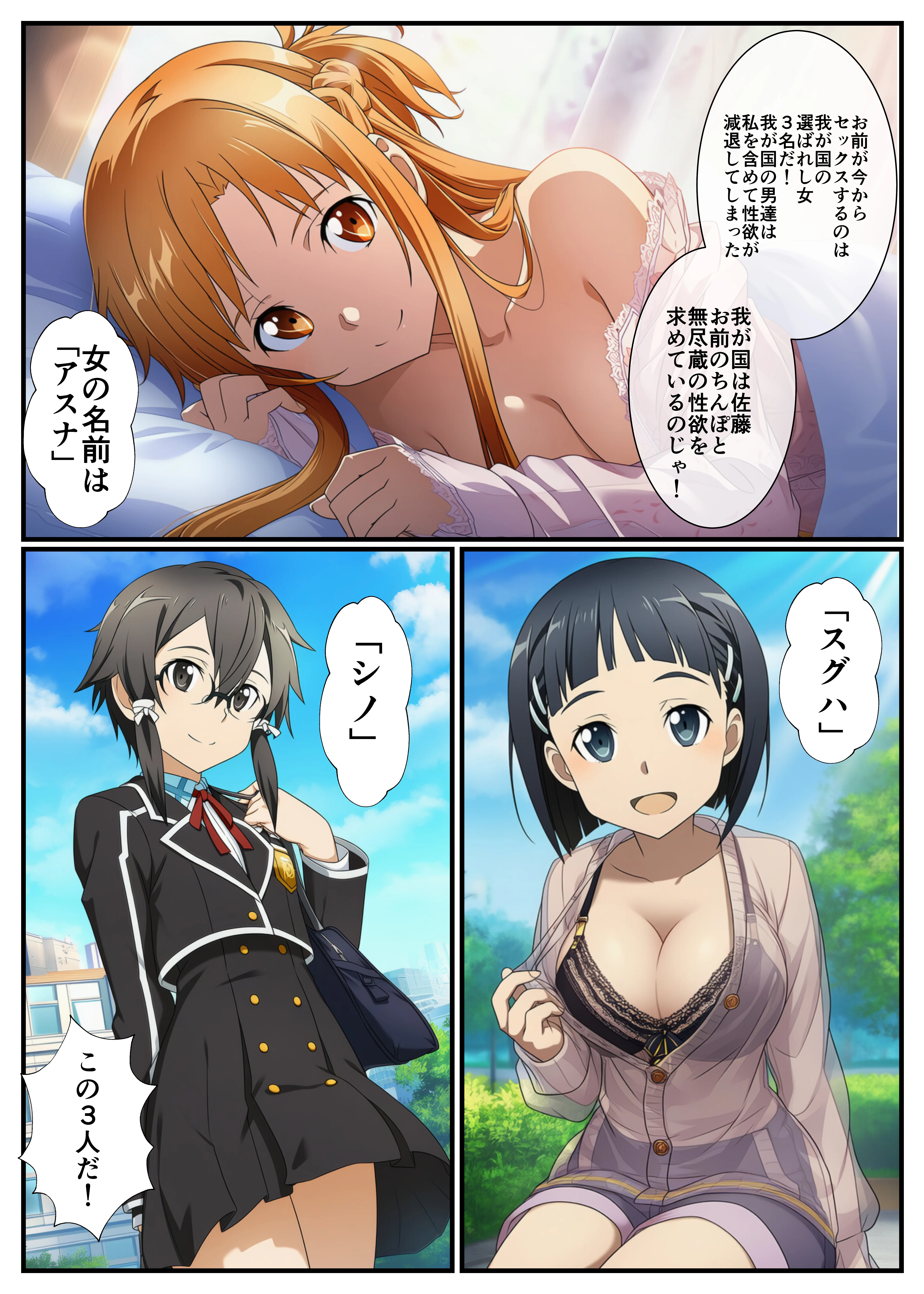 転生した俺がSAOの美女とハーレムセックスした件 オナニー・ハーレム・ファンタジー サンプル5ページ目(イッキ)