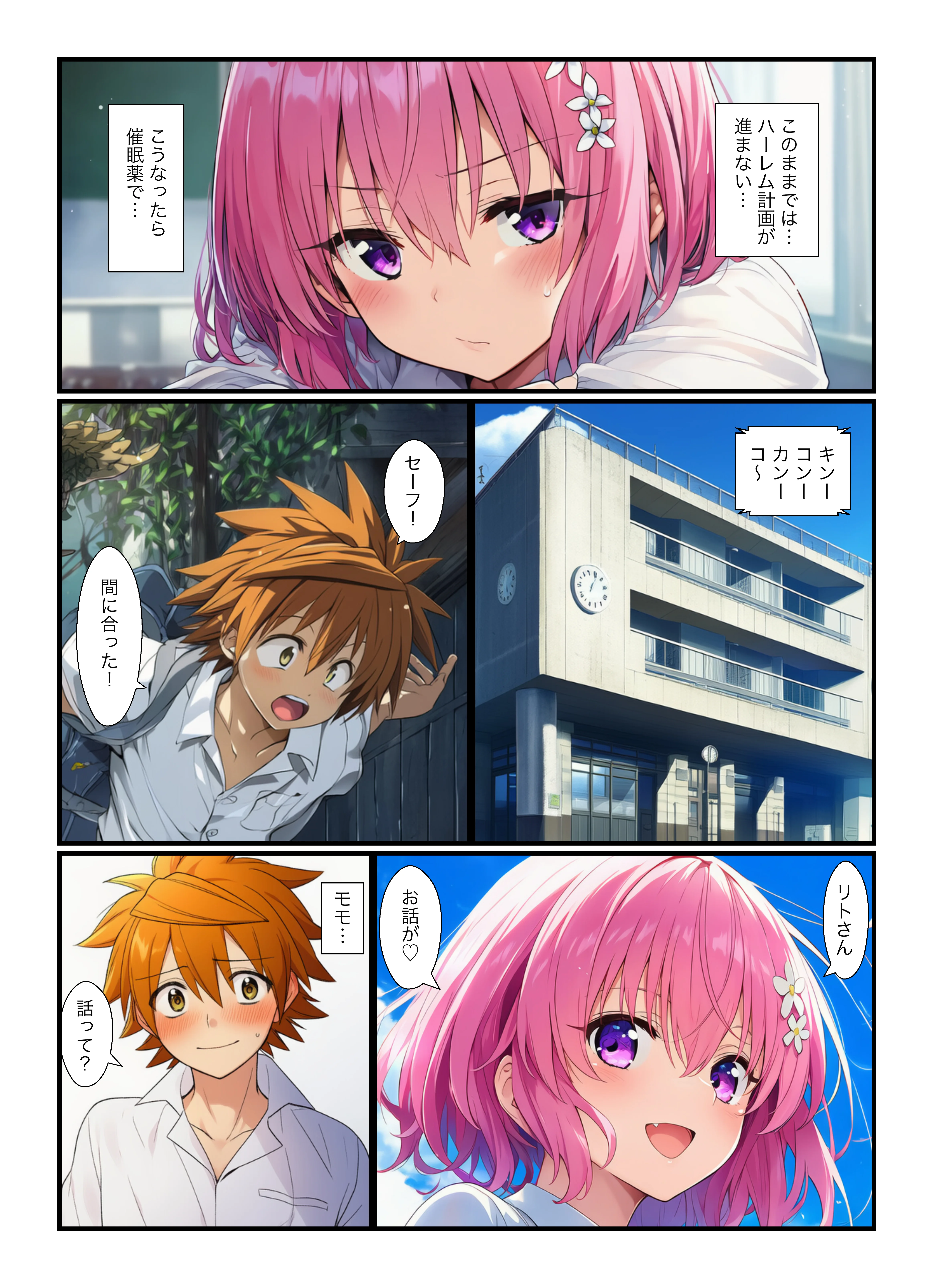 リトが催●でヤリチン！春菜とイチャラブ中出し、モモと浮気セックスでザーメン腟内射精 ハーレム・ラブコメ・不倫 サンプル3ページ目(鼻紙)