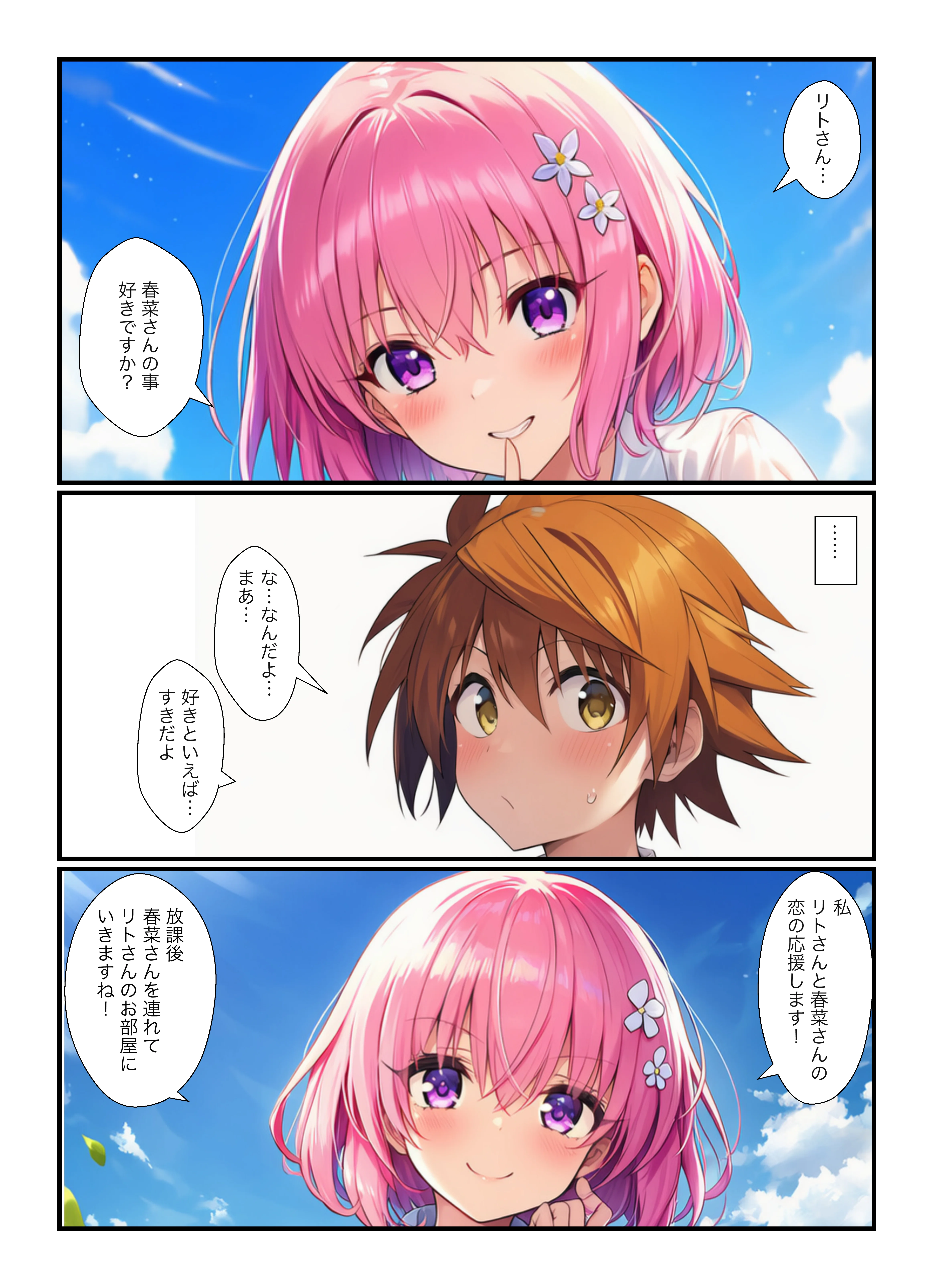 リトが催●でヤリチン！春菜とイチャラブ中出し、モモと浮気セックスでザーメン腟内射精 ハーレム・ラブコメ・不倫 サンプル4ページ目(鼻紙)