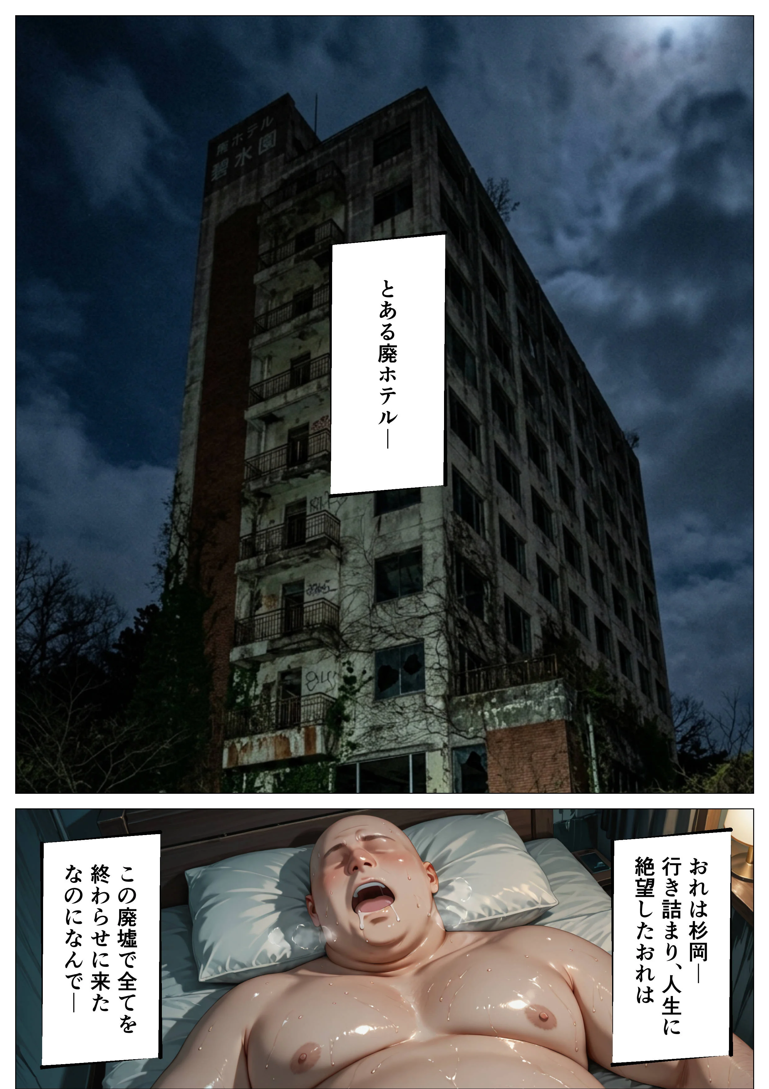 もう死ぬから好きに犯して 辱め・クンニ・巨乳 サンプル1ページ目（オナット製造）