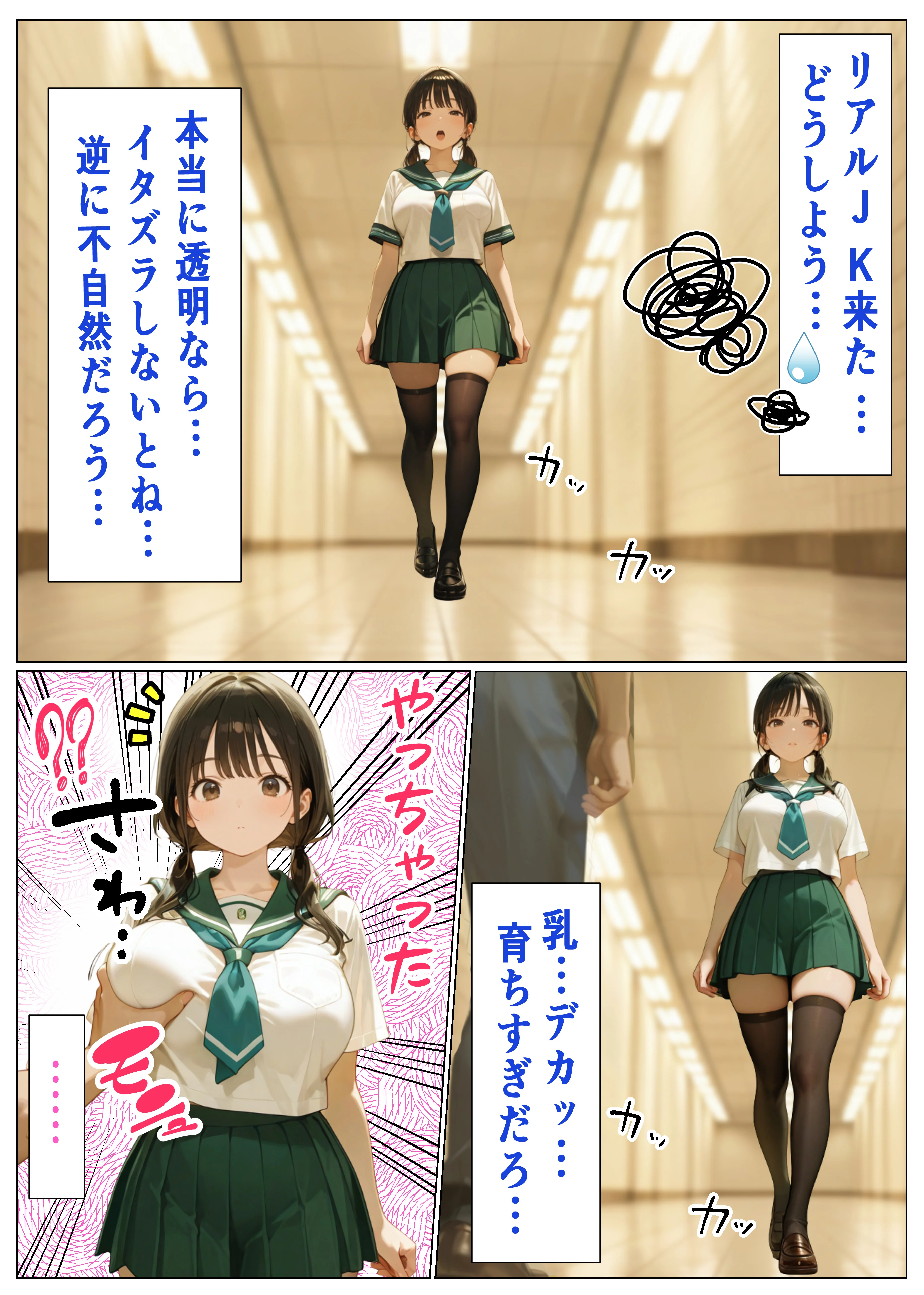 透明人間ドリンク クンニ・巨乳・野外・露出 サンプル7ページ目（おなかいっぱい）