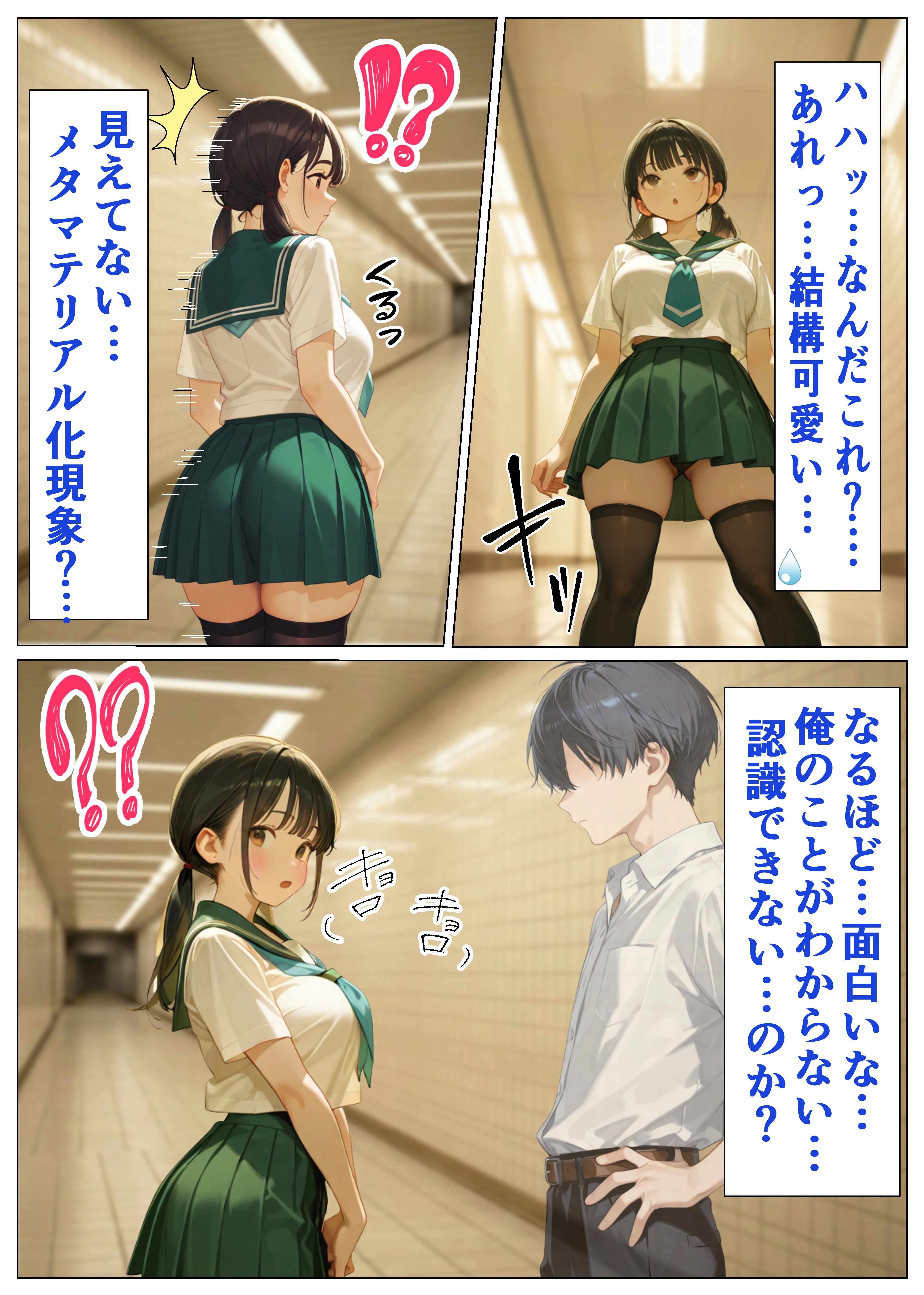 透明人間ドリンク クンニ・巨乳・野外・露出 サンプル8ページ目（おなかいっぱい）